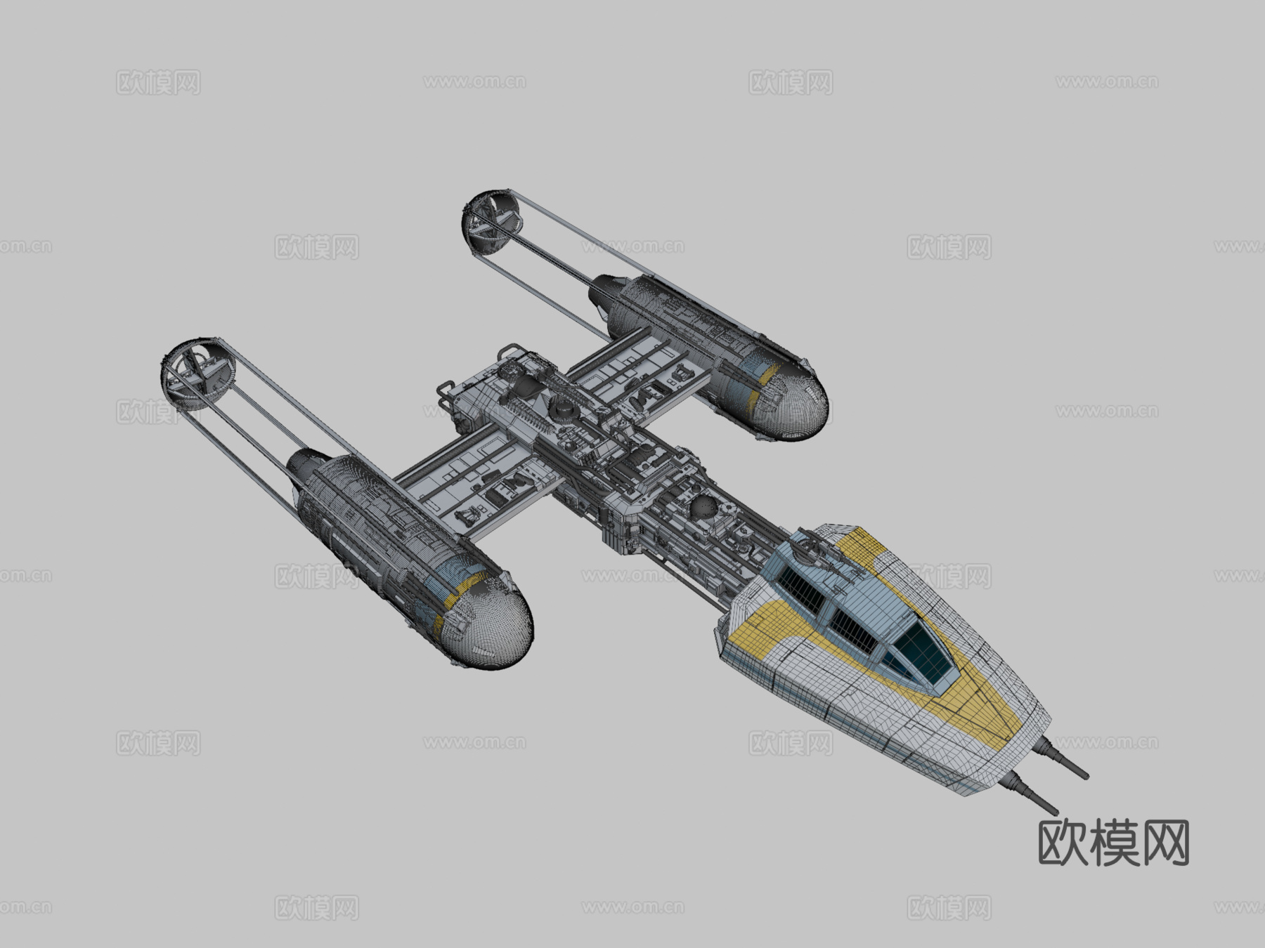 星球大战BTLA4 Y翼战机杰西亚伯拉罕1su模型