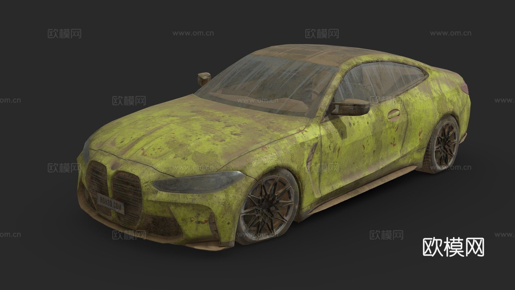 废弃汽车宝马M4双门轿跑su模型