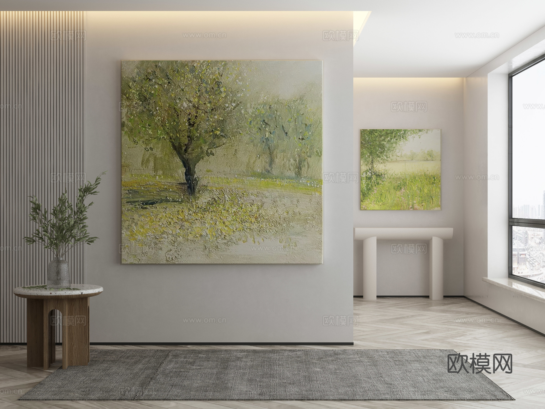 现代简约抽象挂画3d模型