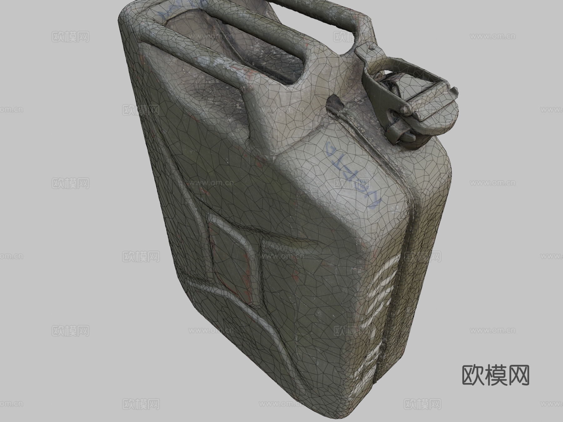 旧绿色金属柴油罐su模型