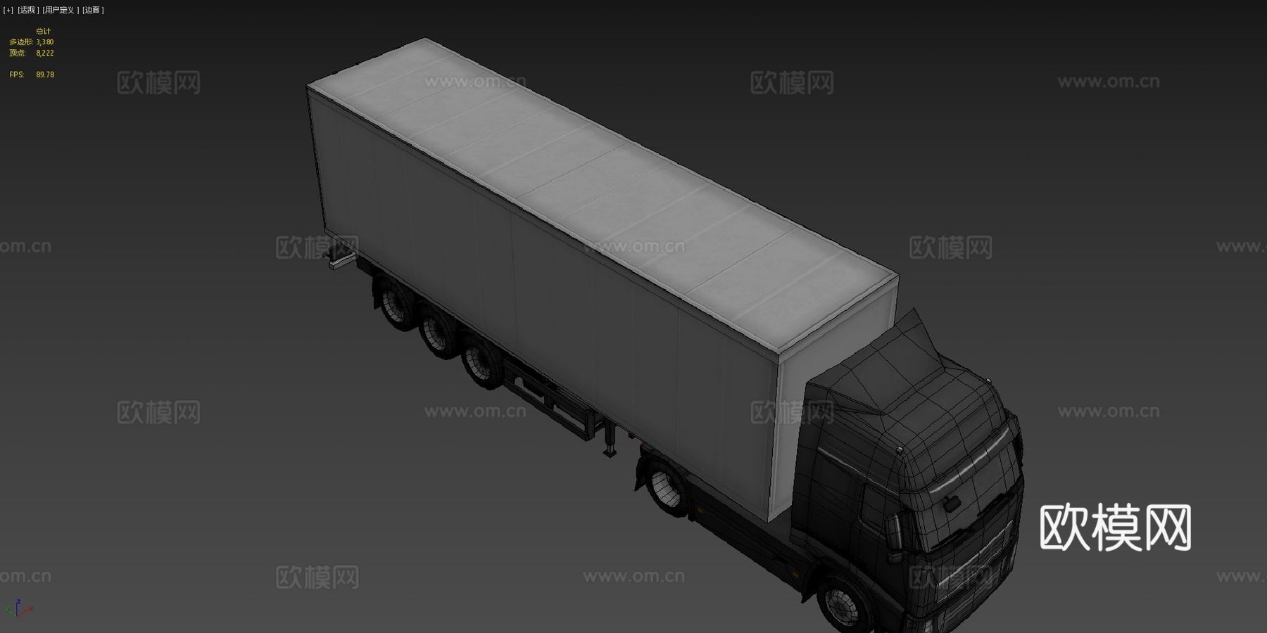 带拖车的大卡车su模型