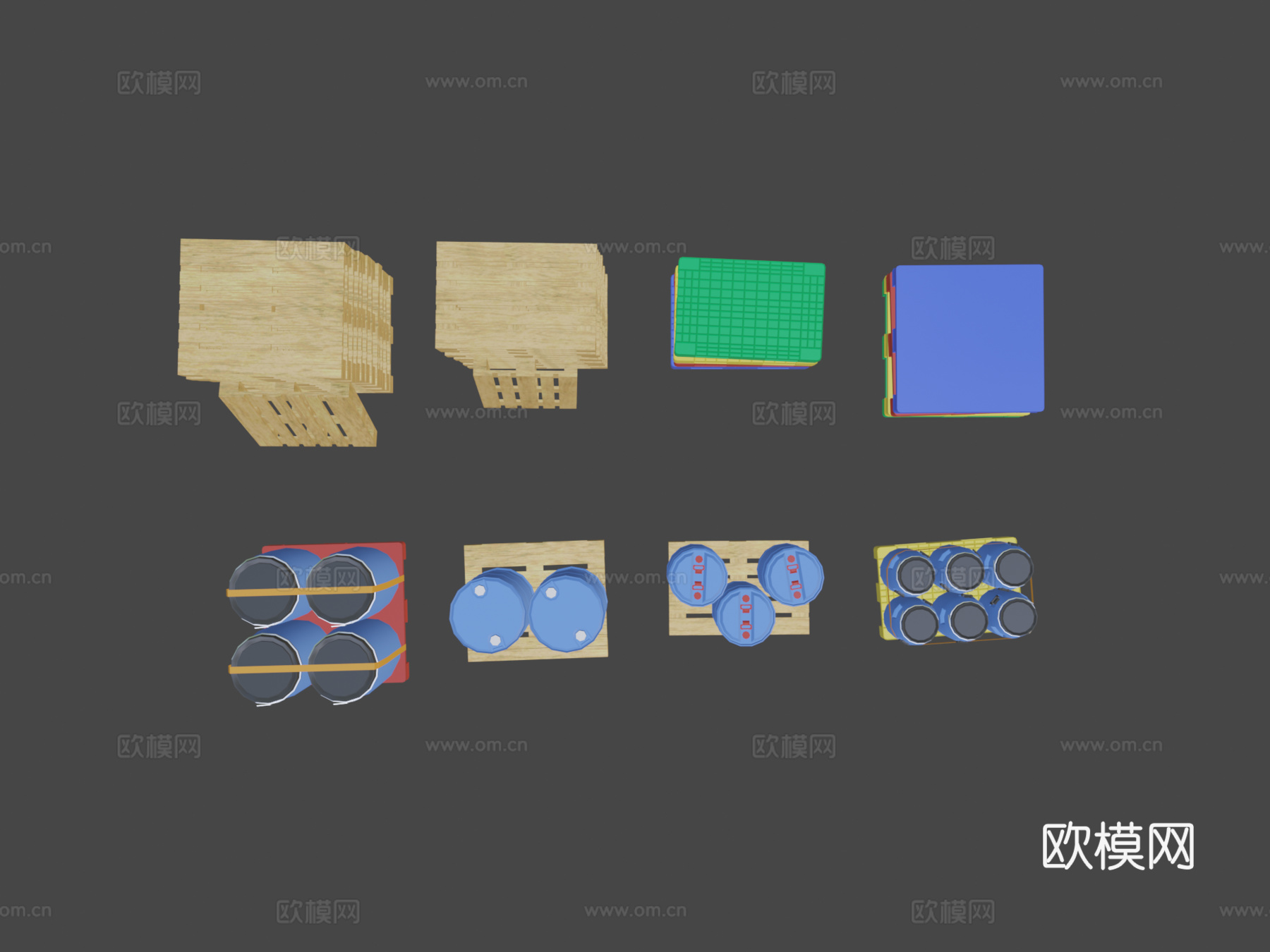 托盘和塑料桶su模型