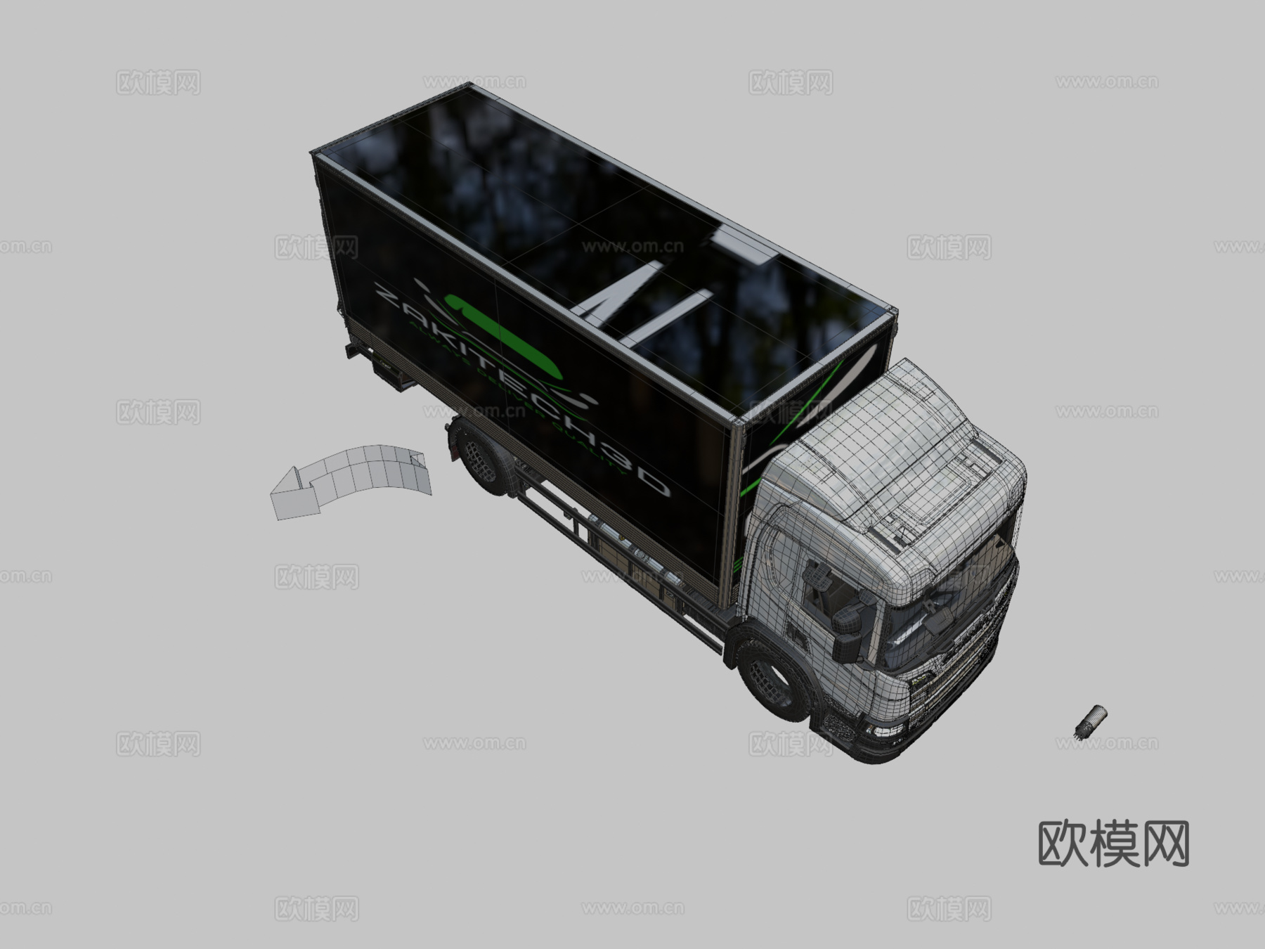 斯堪尼亚P系列带拖车全绑定su模型