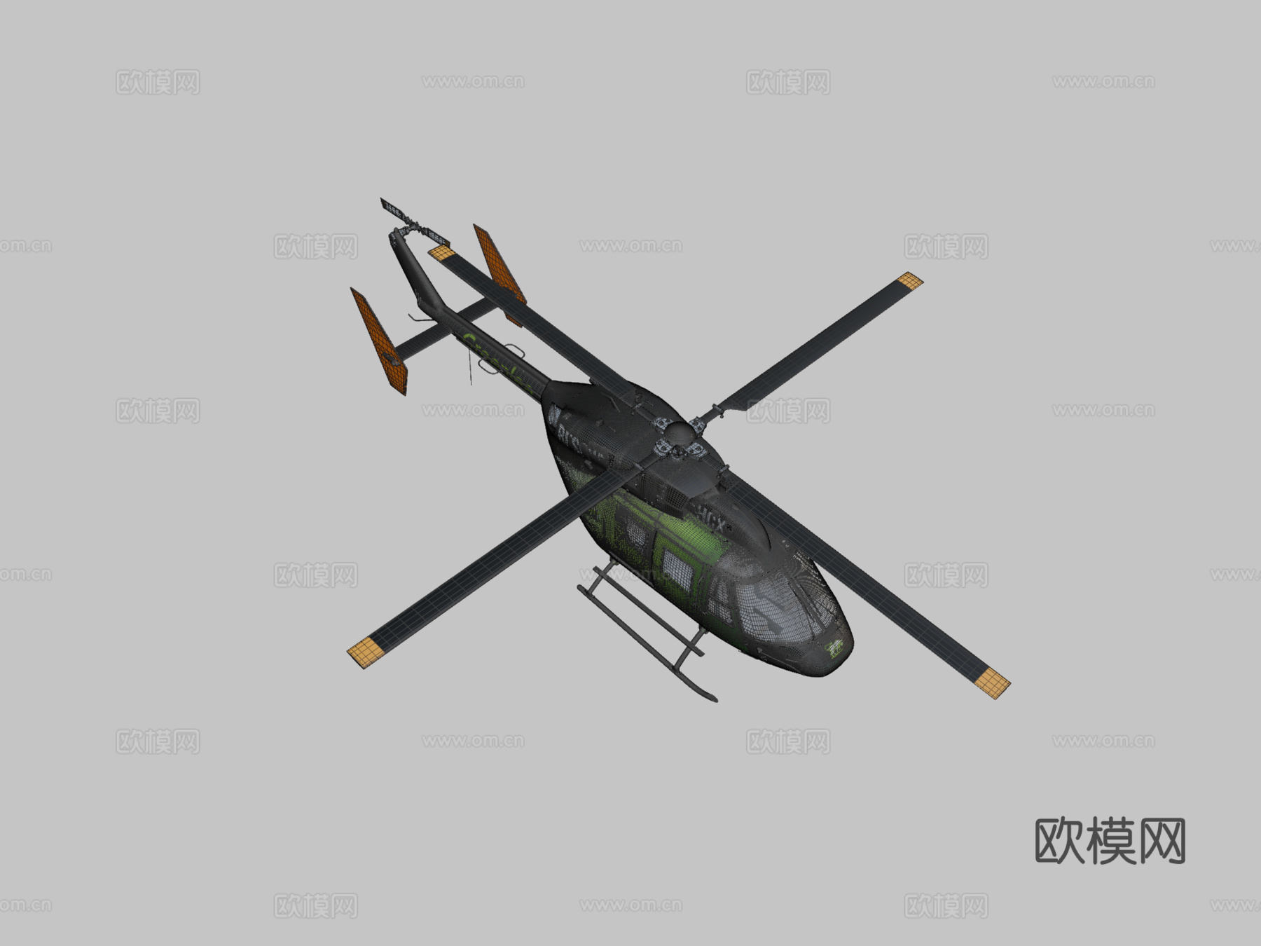 格林利救援直升机su模型