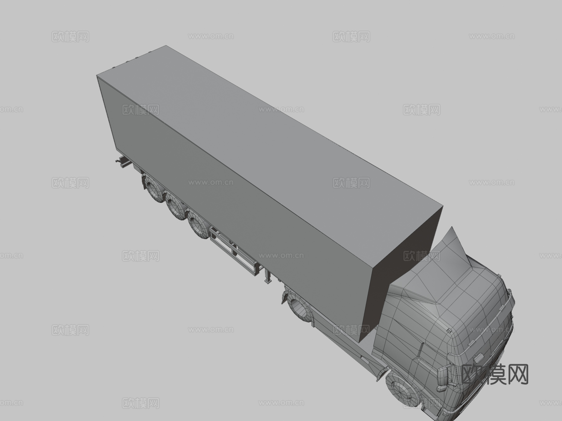 带拖车的大卡车su模型