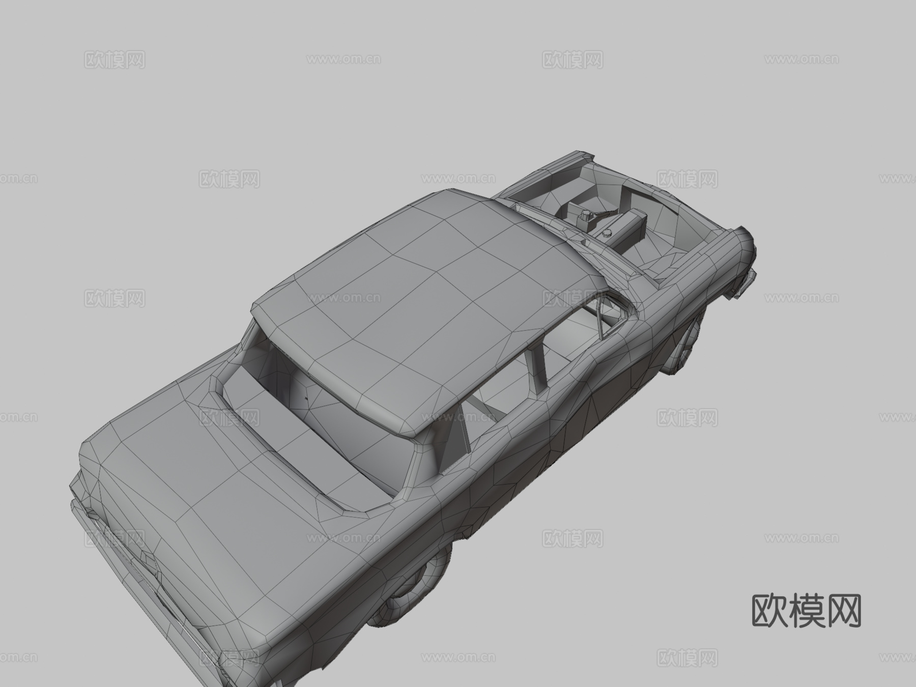 废弃轿车游戏就绪来自扫描su模型