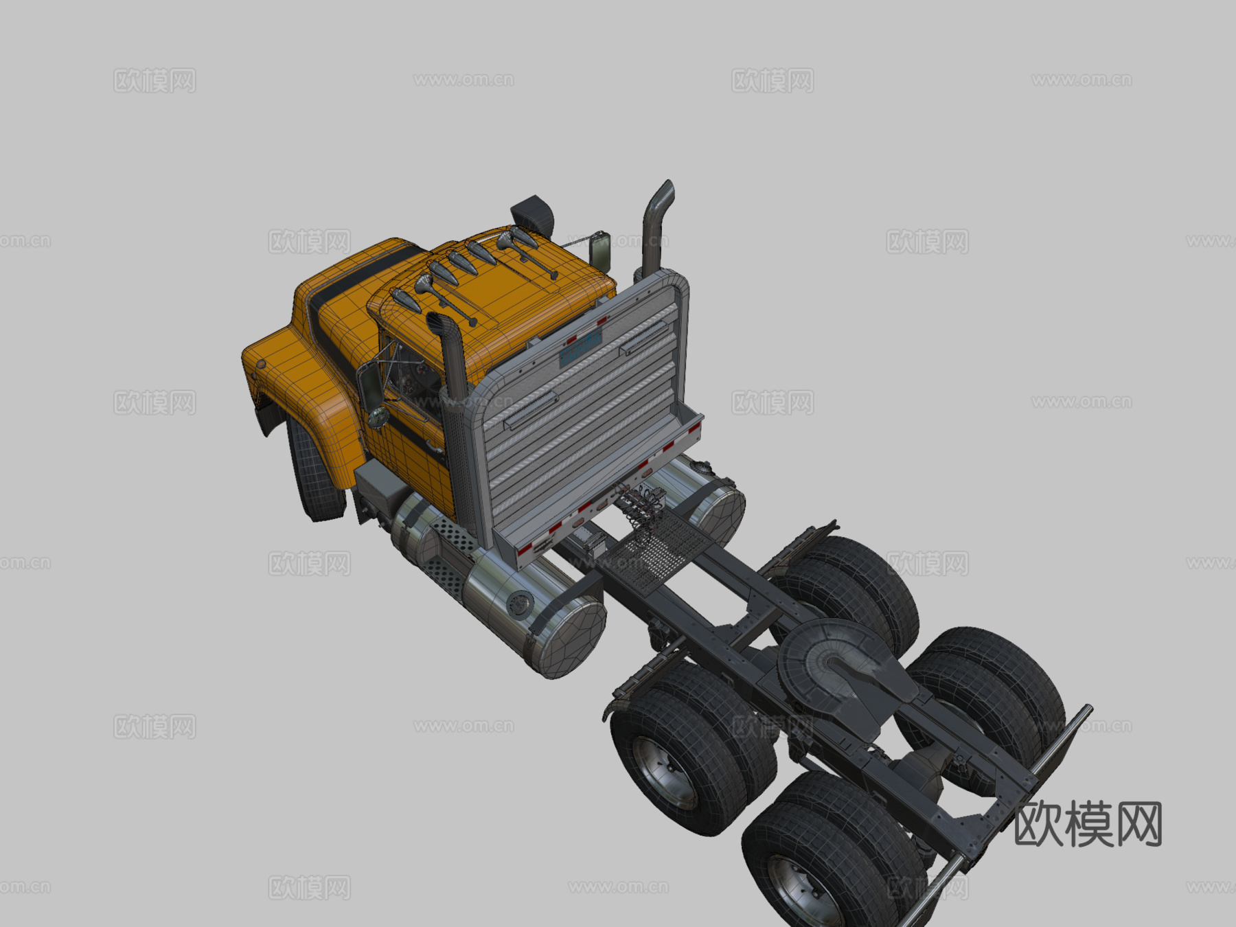 经典半挂卡车su模型