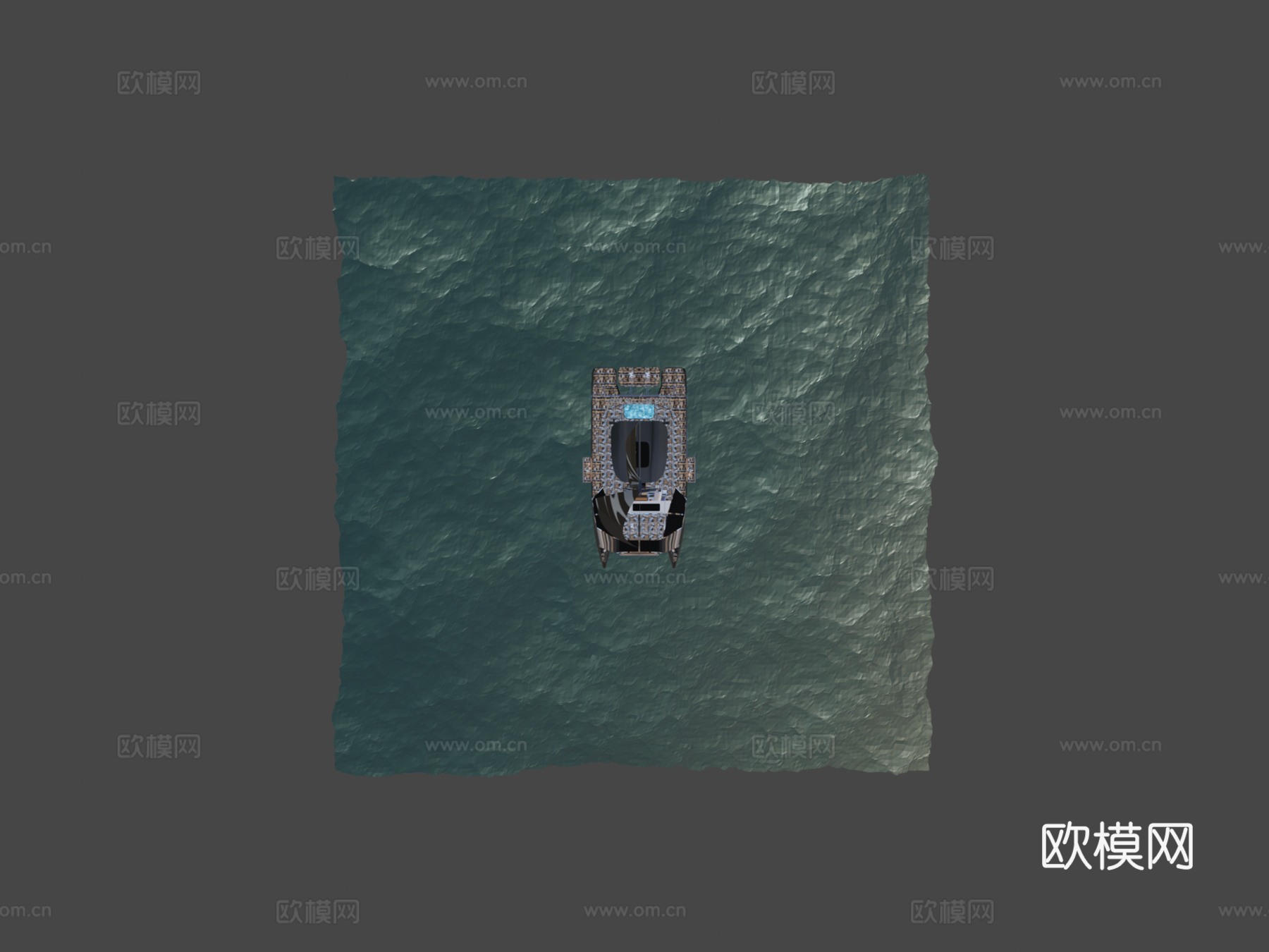 豪华双体游艇元宇宙烘焙版su模型