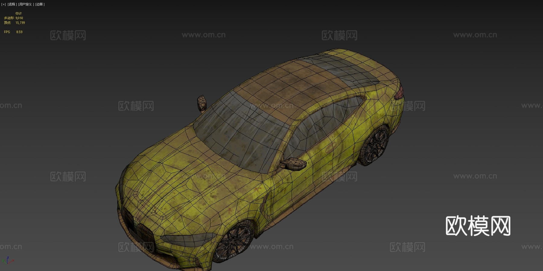 废弃汽车宝马M4双门轿跑su模型