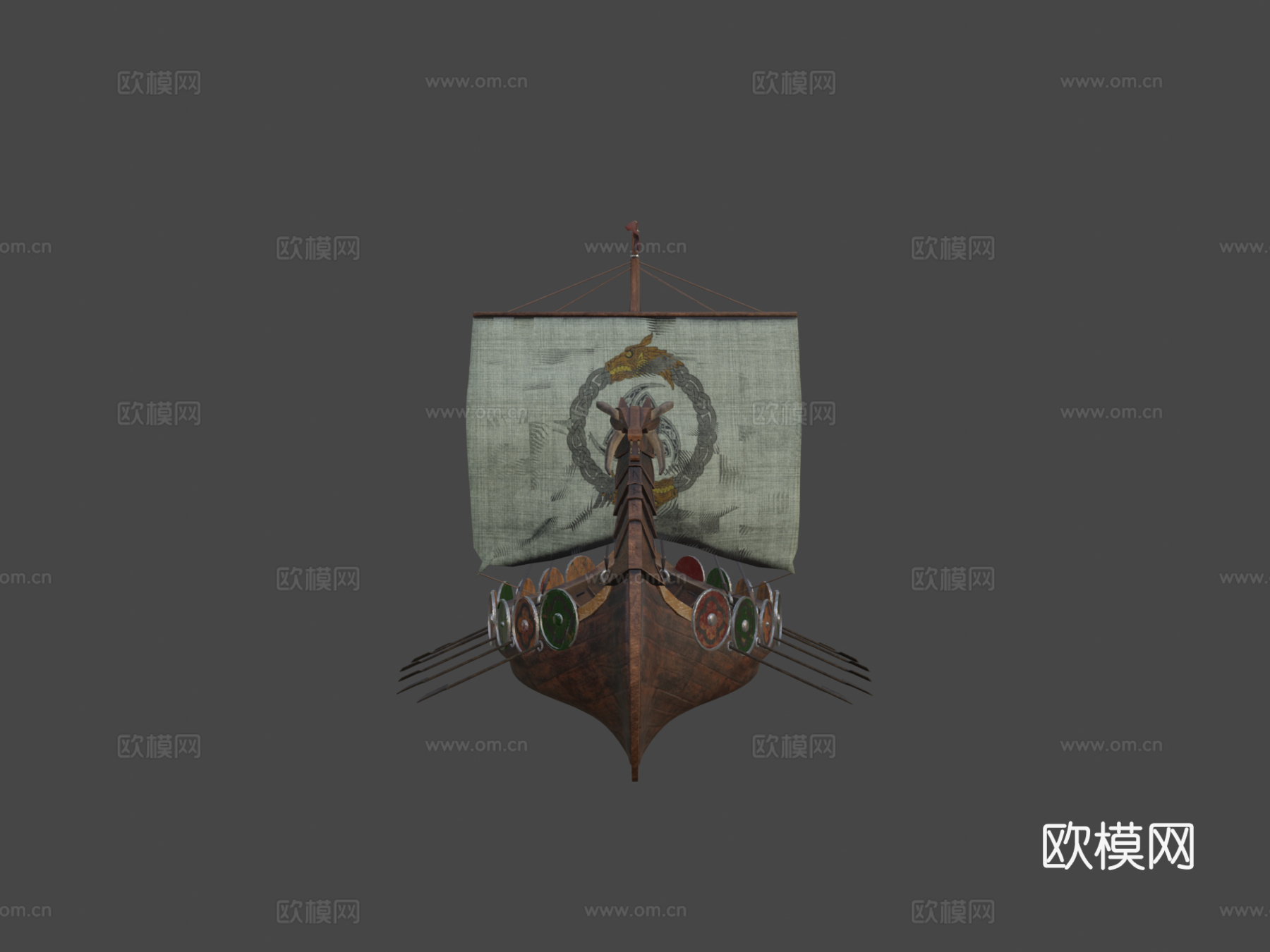 风格化 维京船su模型