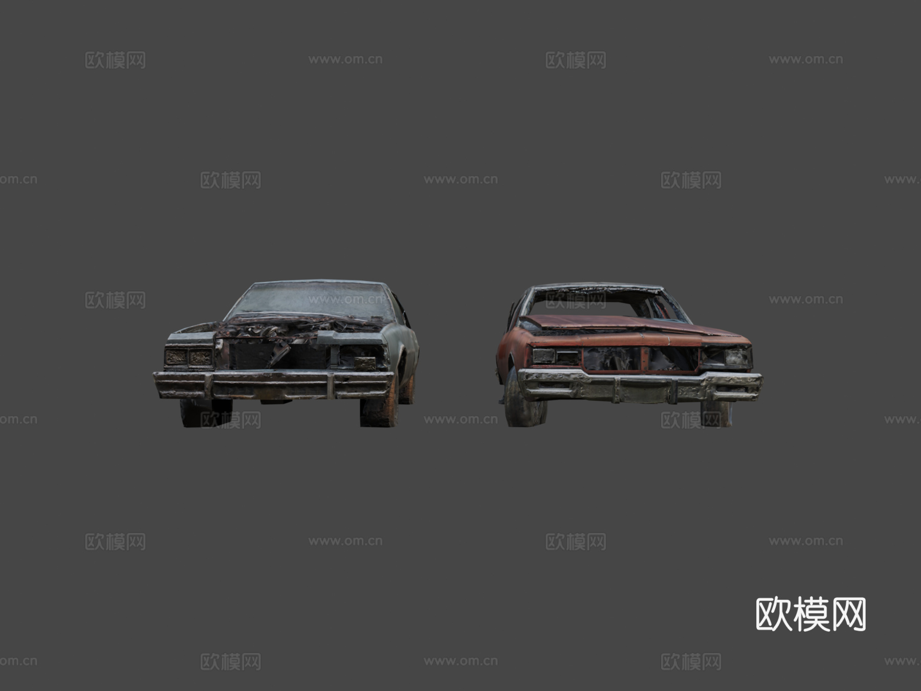 废弃80年代轿车su模型