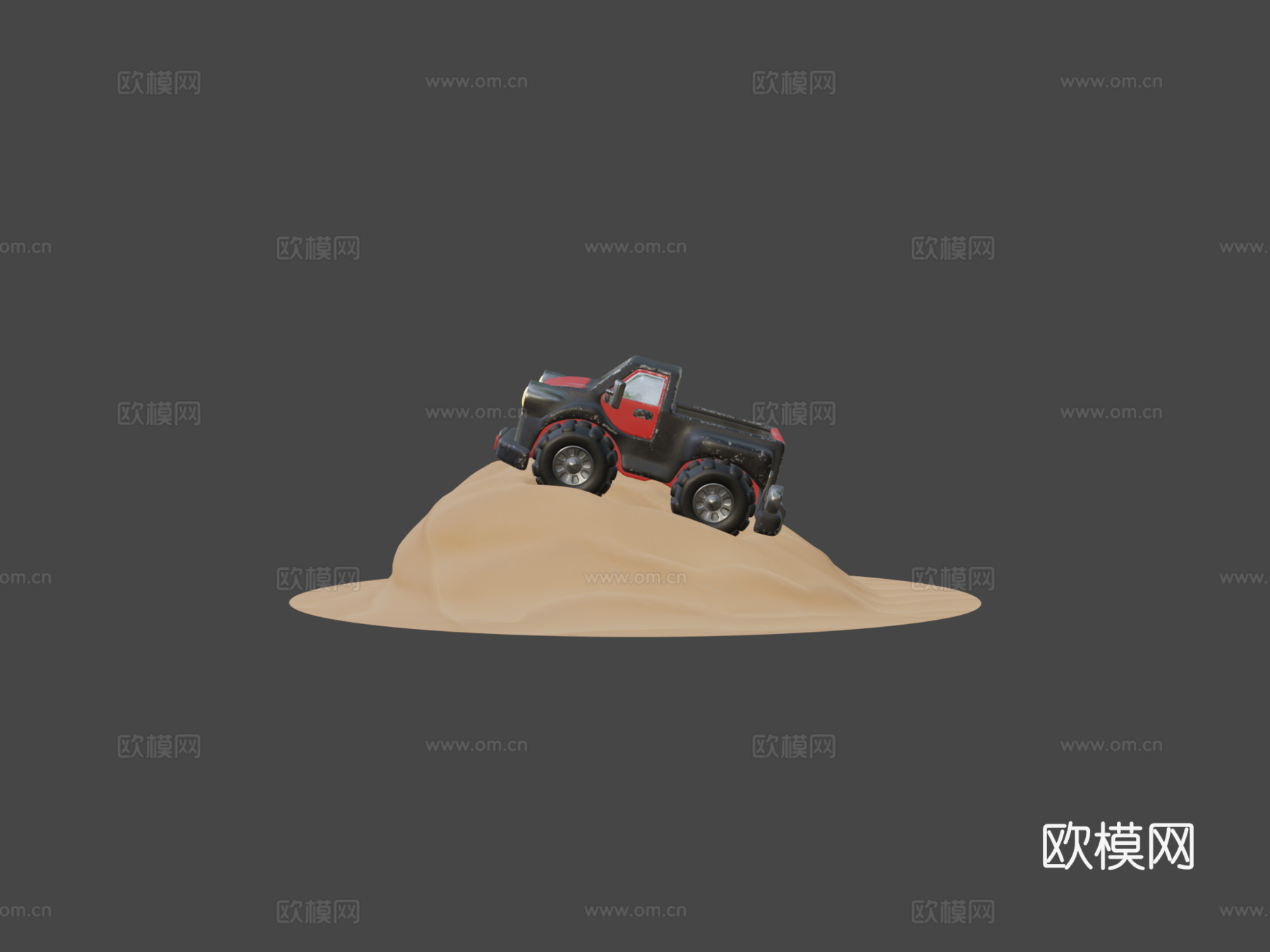玩具皮卡车沙地更新su模型