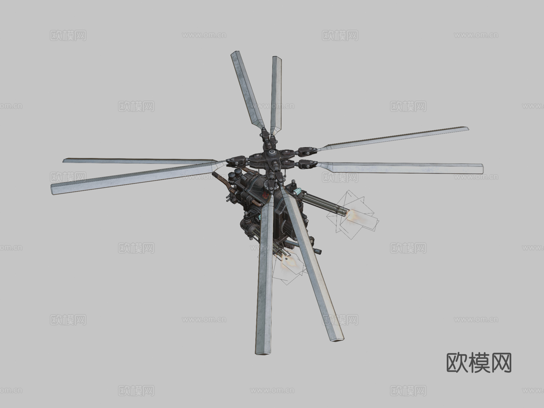 悬浮守卫自动炮塔su模型