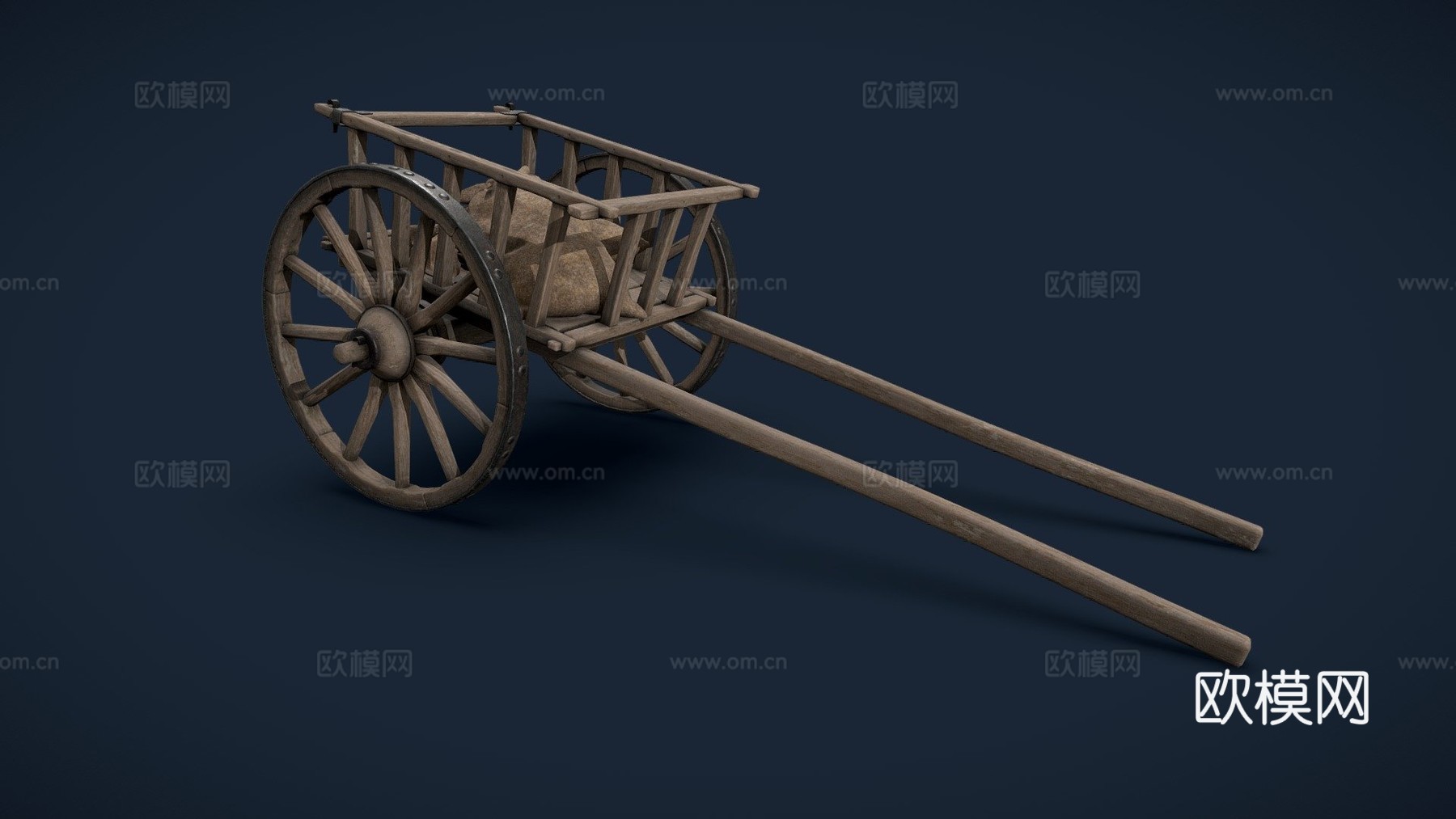 木制推车su模型