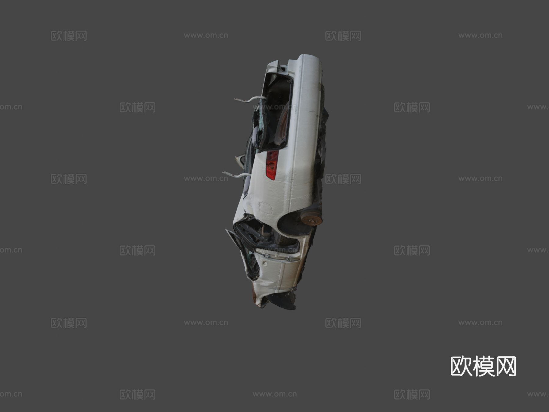 压碎汽车原始扫描su模型