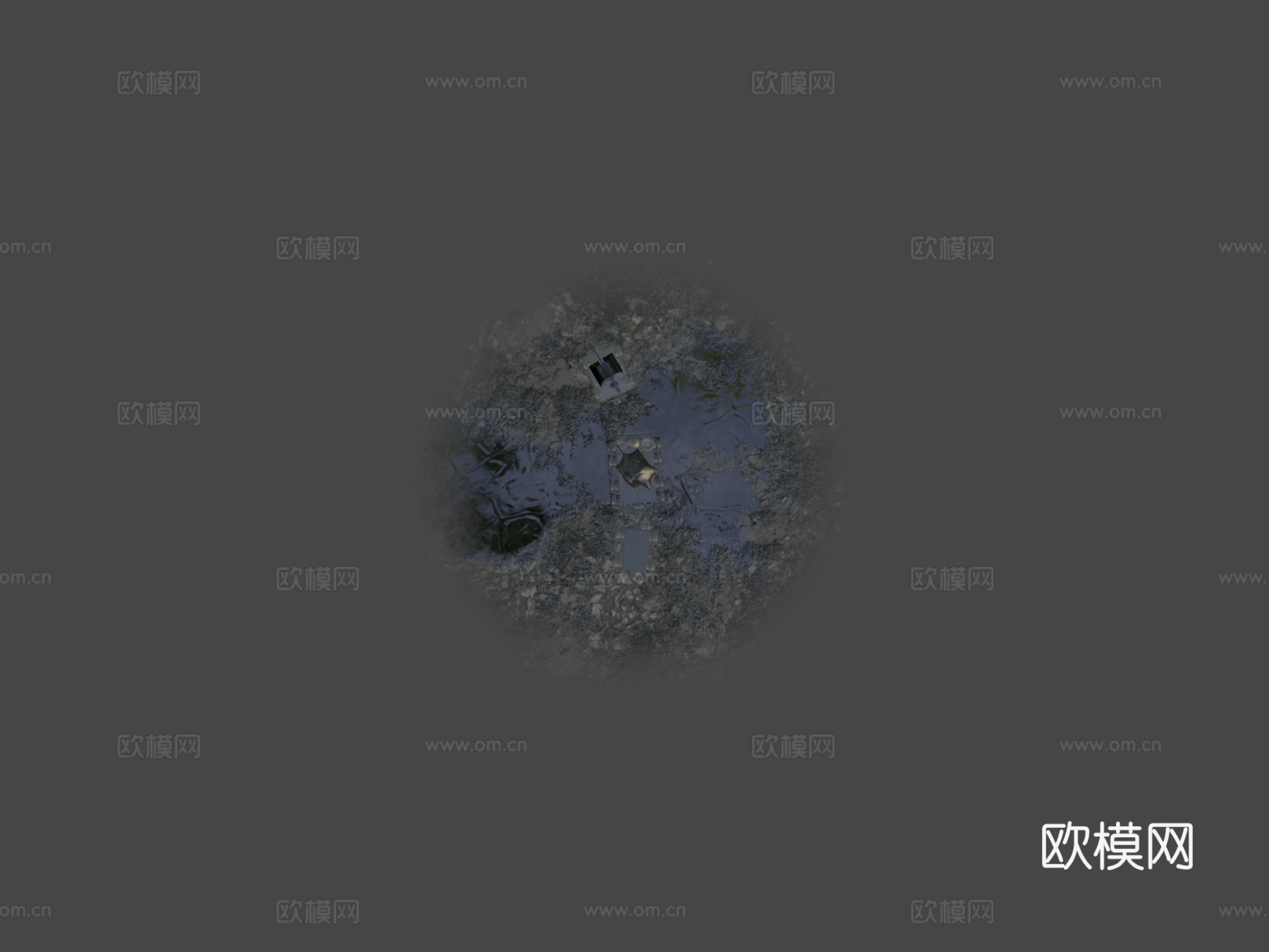 地面战斗无人机 机器人平台 炮塔su模型