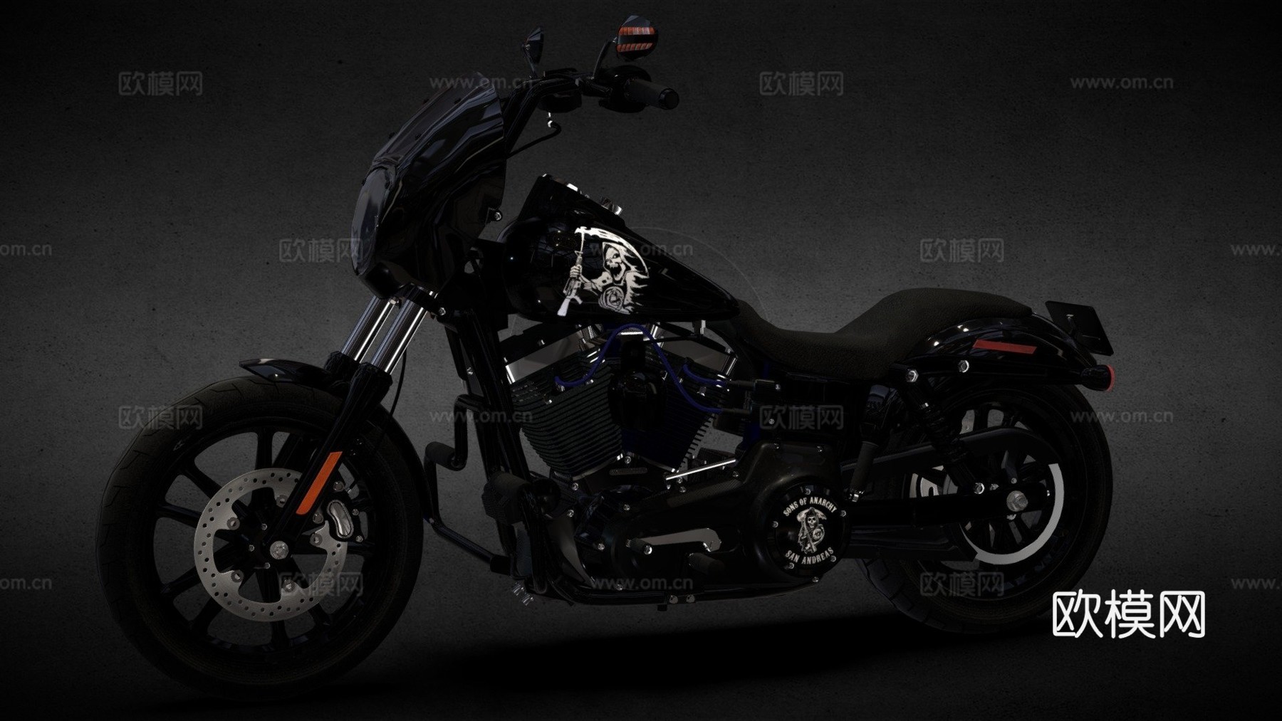 哈雷戴维森 戴纳 街头鲍勃 混乱之子su模型