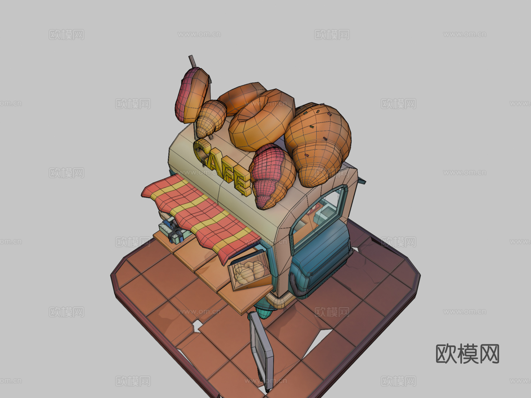 未来食品卡车su模型