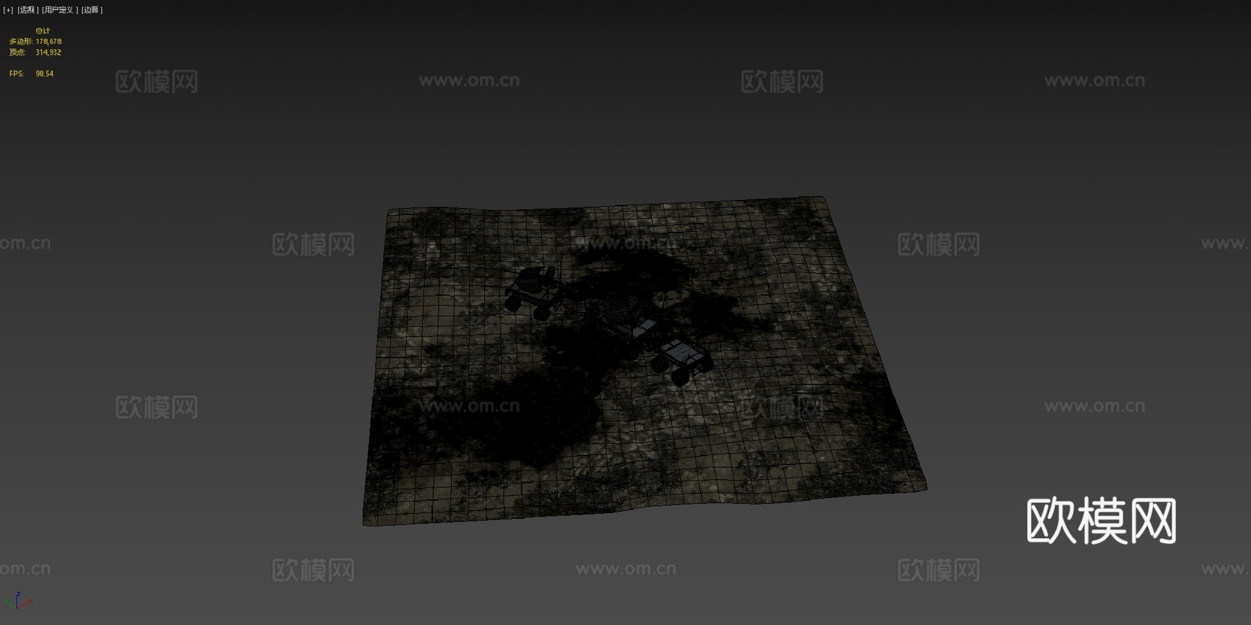 地面战斗无人机 机器人平台 炮塔su模型