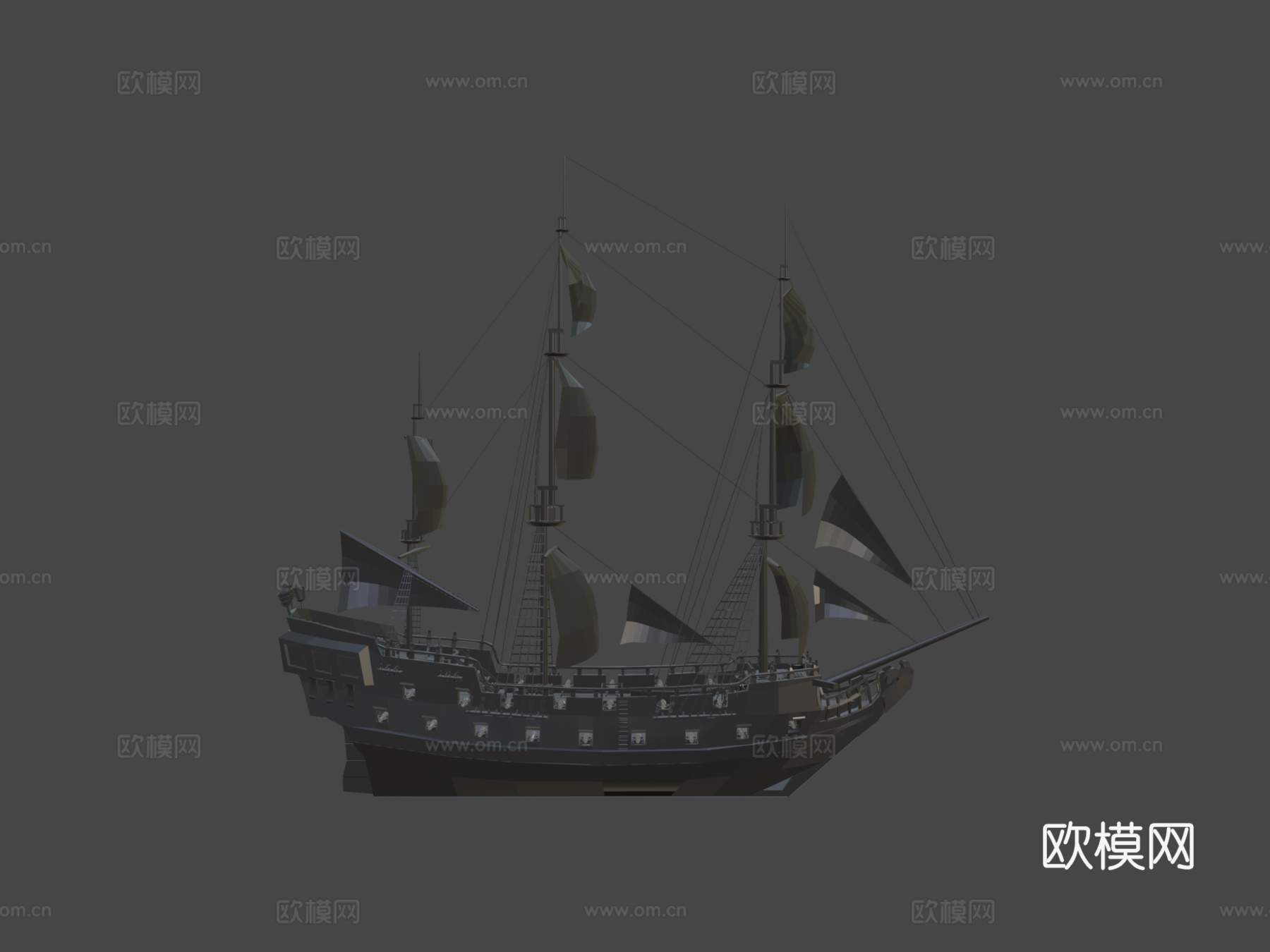 黑珍珠低多边形su模型