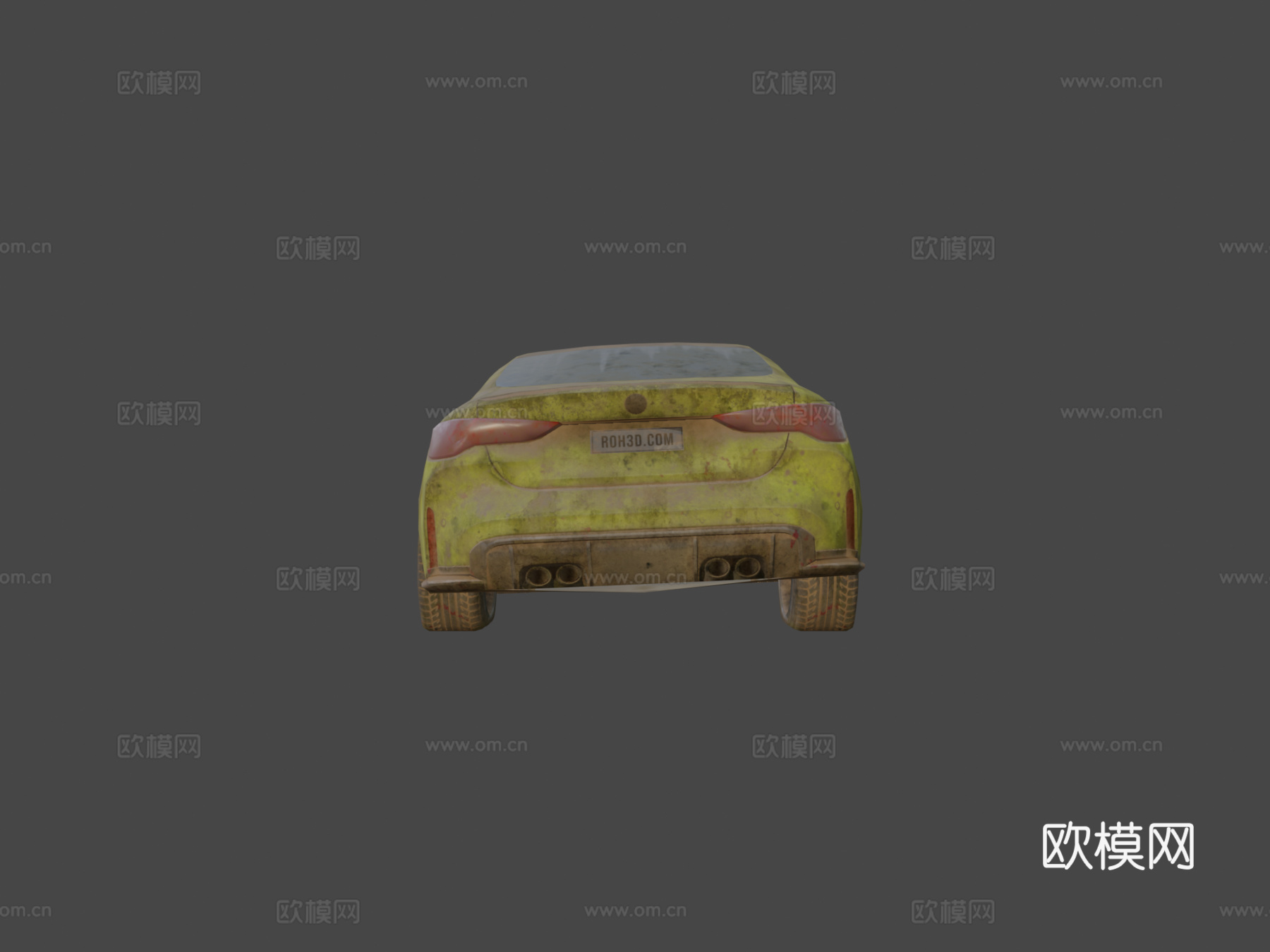 废弃汽车宝马M4双门轿跑su模型