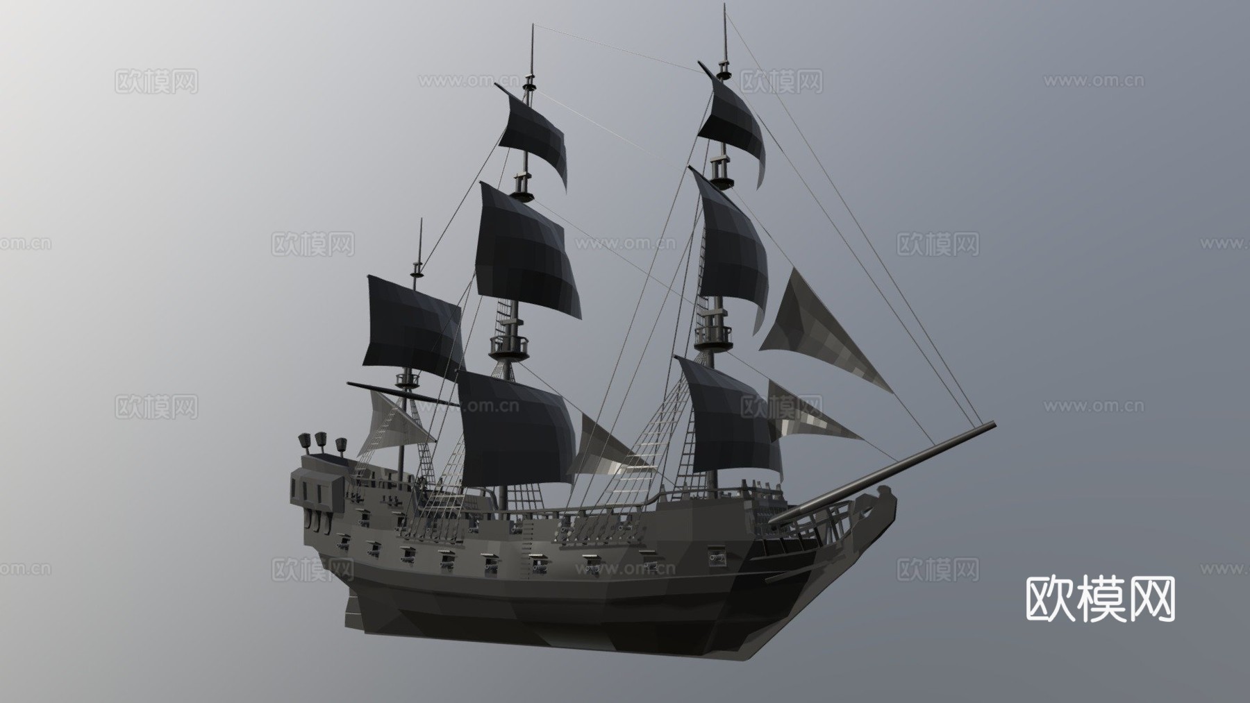 黑珍珠低多边形su模型