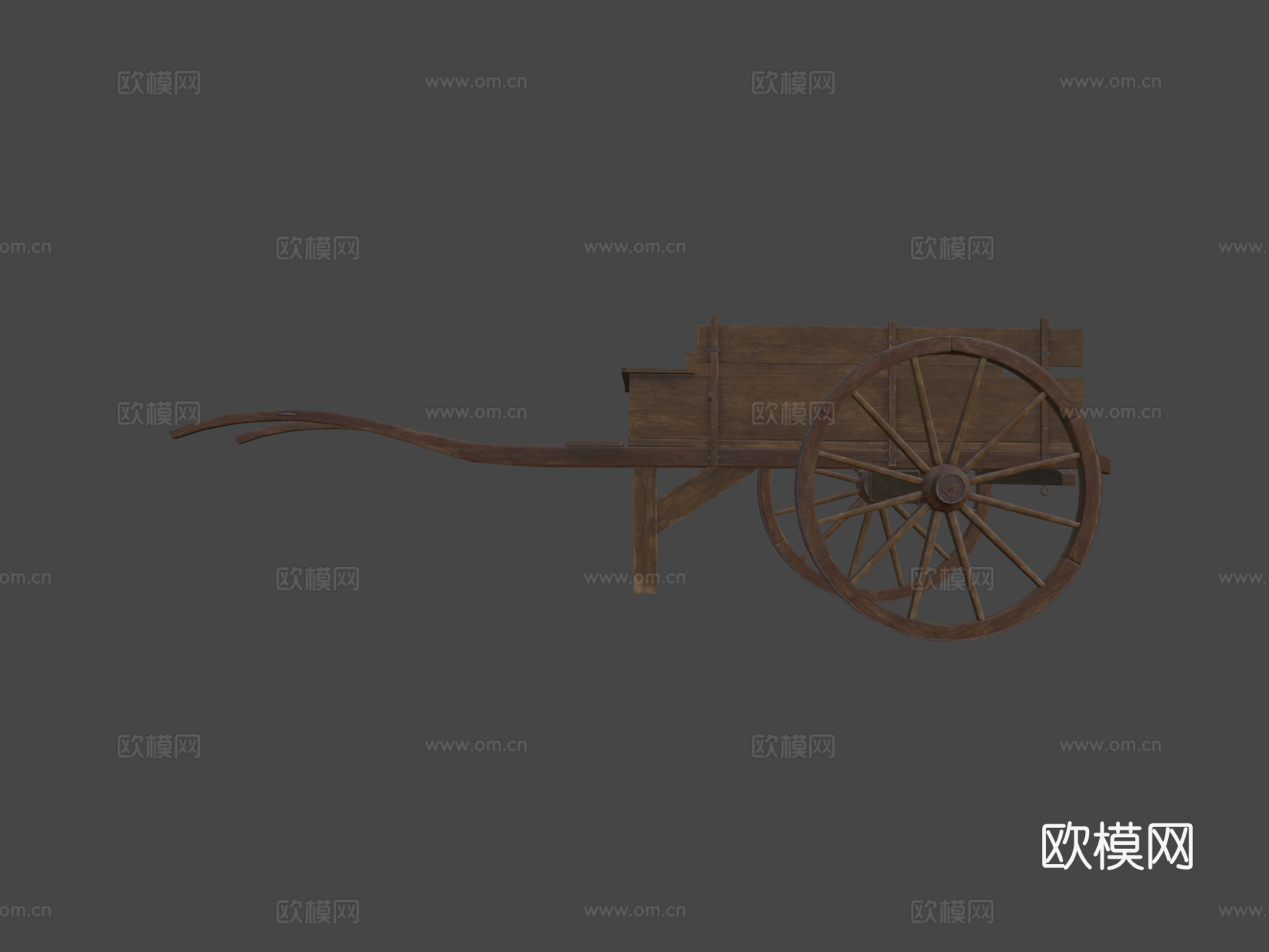 木制手推车su模型