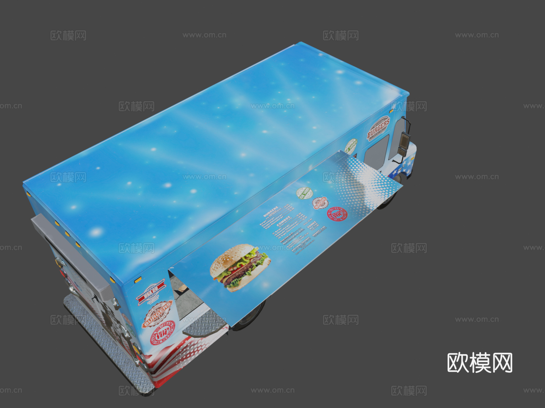 NASCAR 21点火福特E450食品步进车su模型