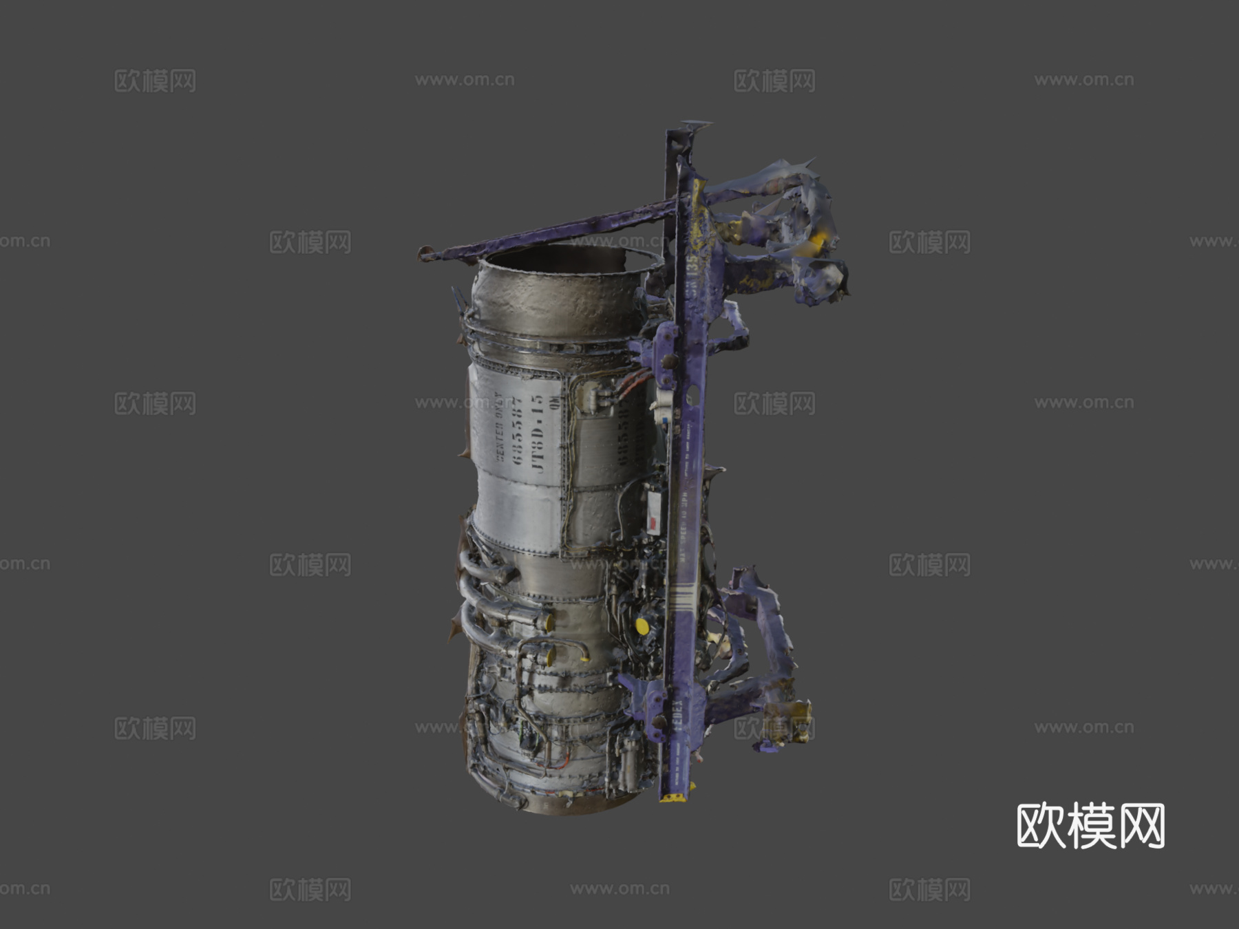 GRADD 3D模型普惠JT8D15发动机su模型