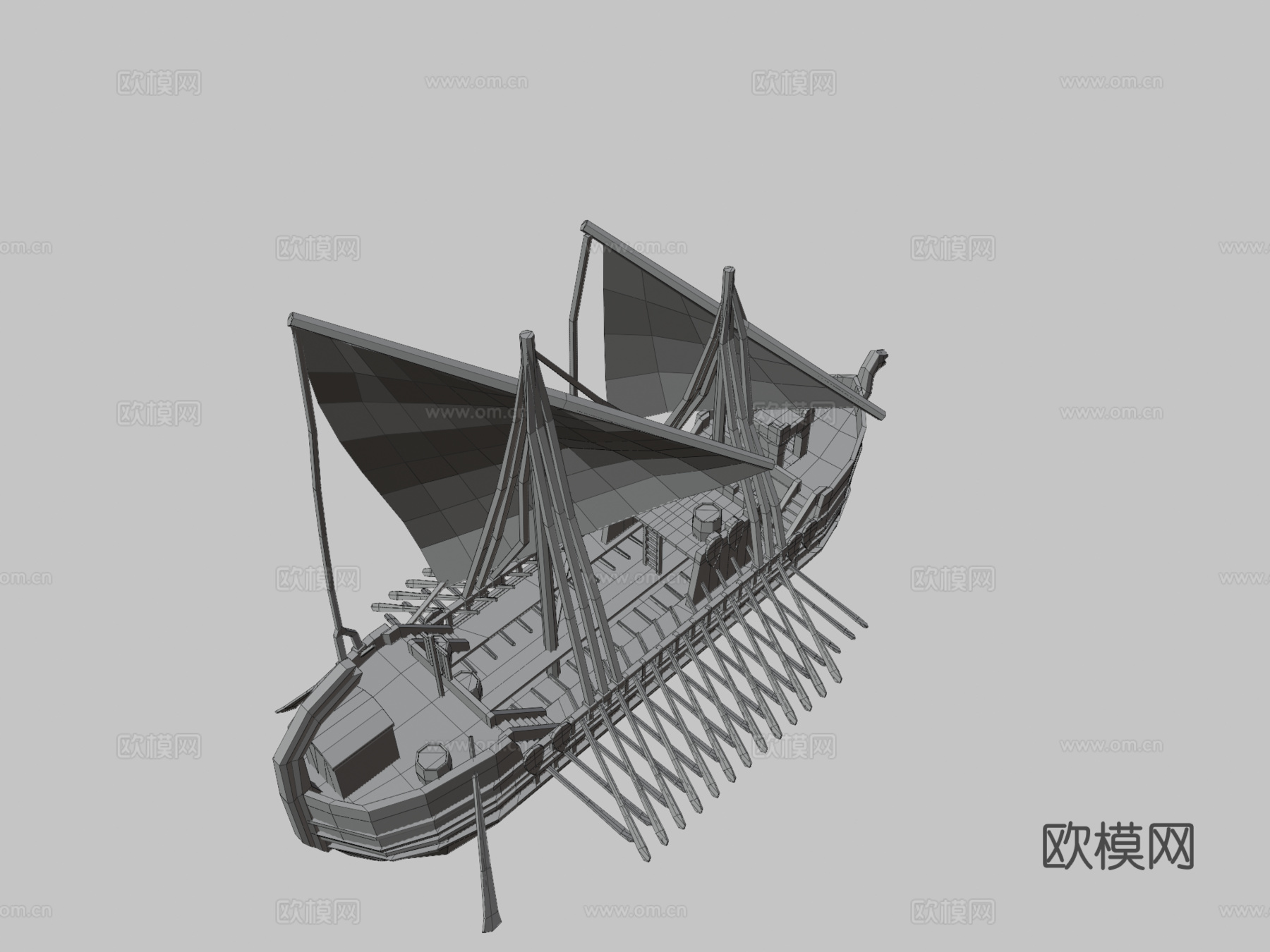 德罗蒙中世纪船su模型