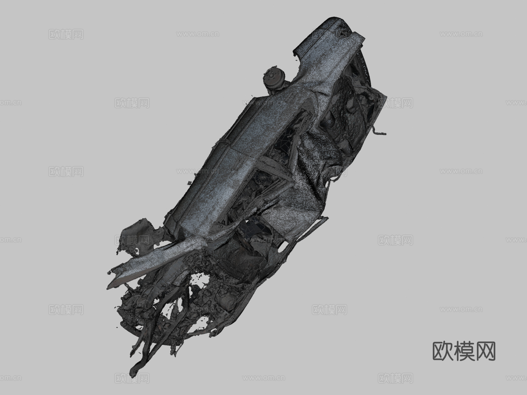 压碎汽车原始扫描su模型