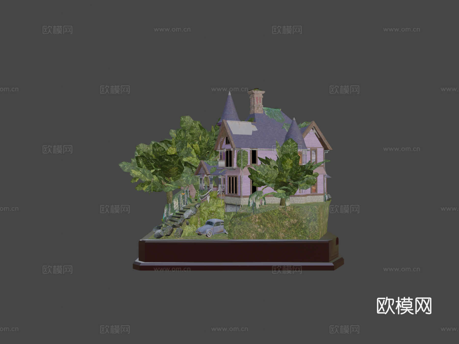 祖母花园立体模型DAE最终版su模型