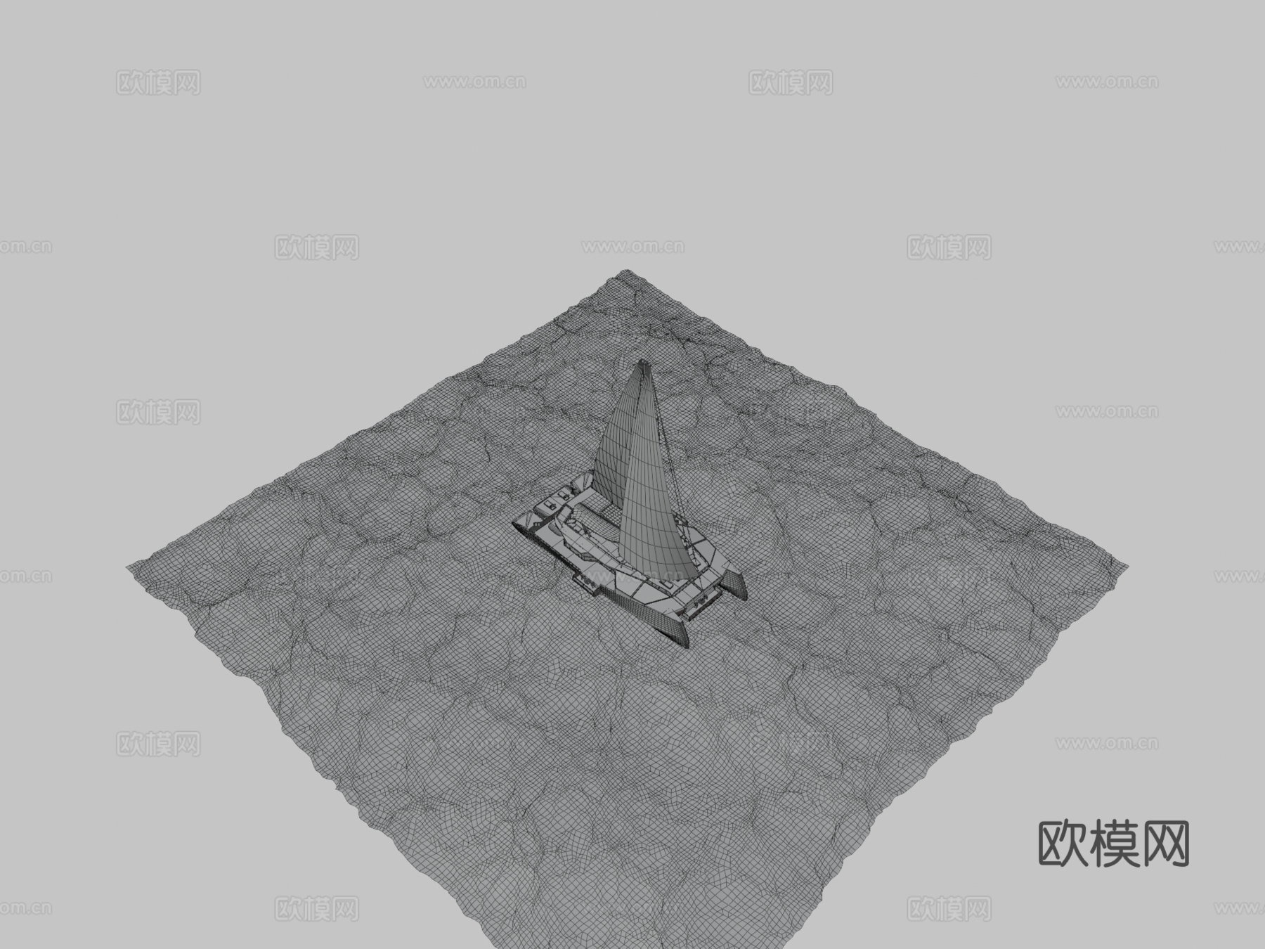 豪华双体游艇元宇宙烘焙版su模型