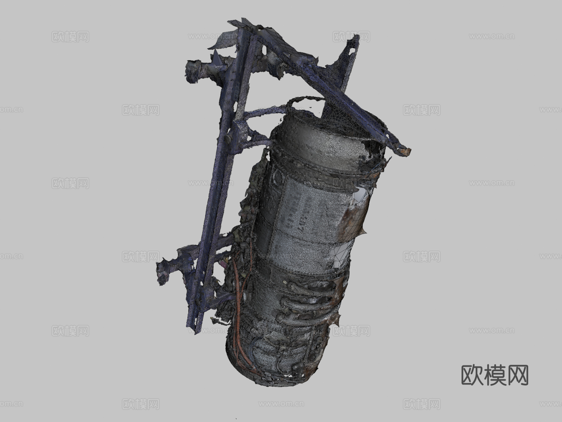 GRADD 3D模型普惠JT8D15发动机su模型