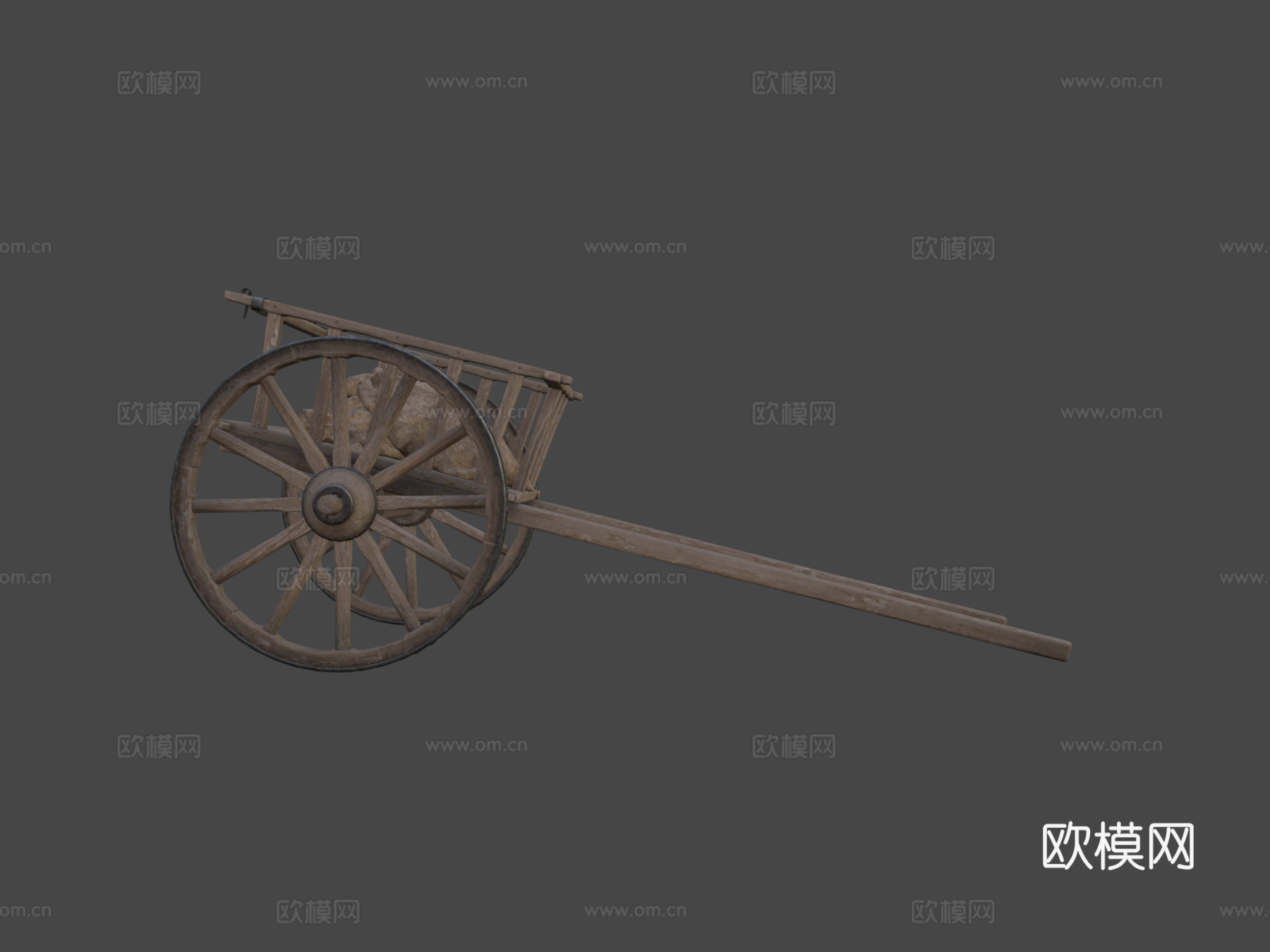 木制推车su模型