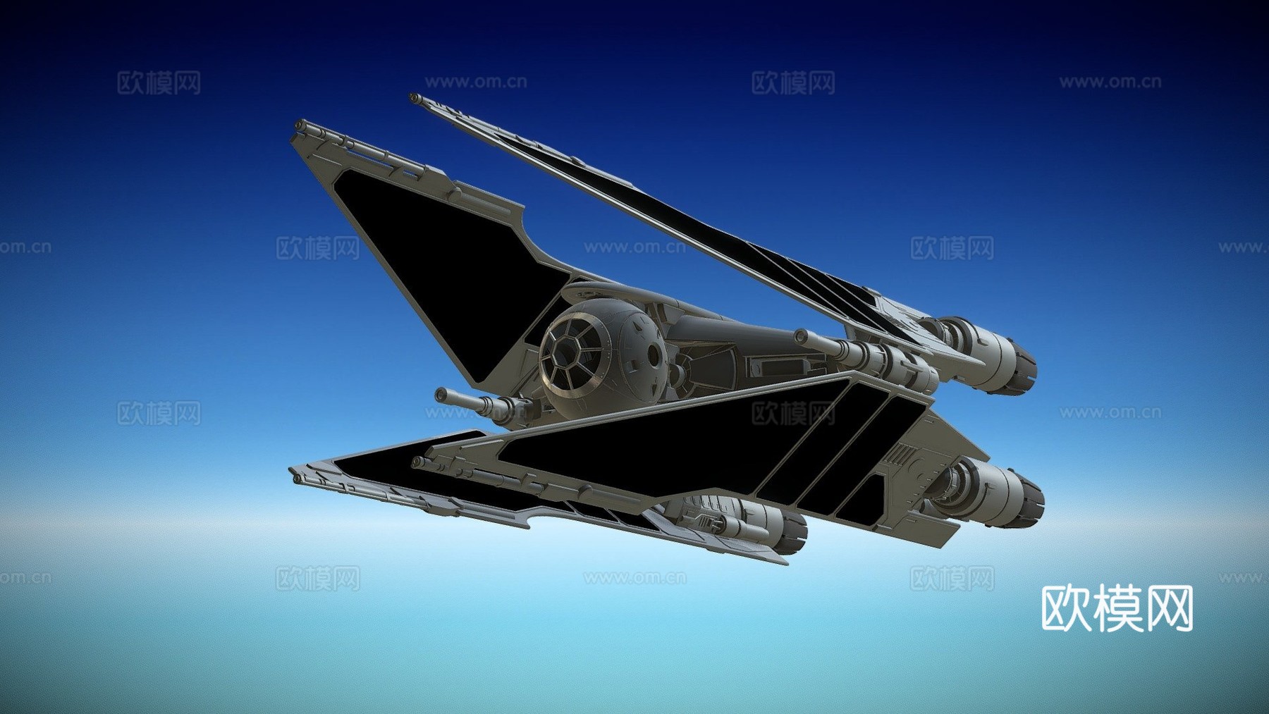 四台离子发动机战斗机su模型