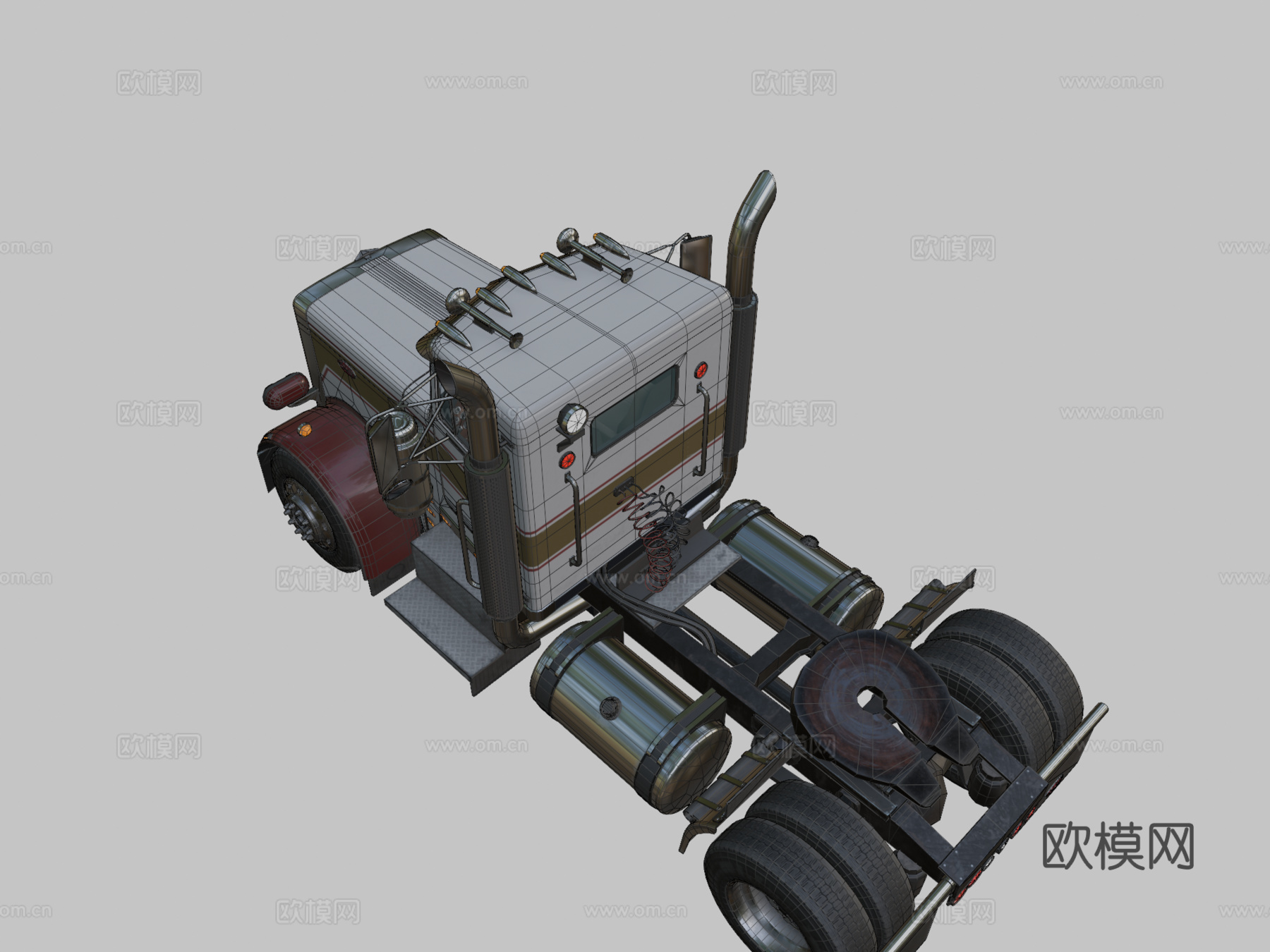 彼得比尔特289半挂卡车su模型