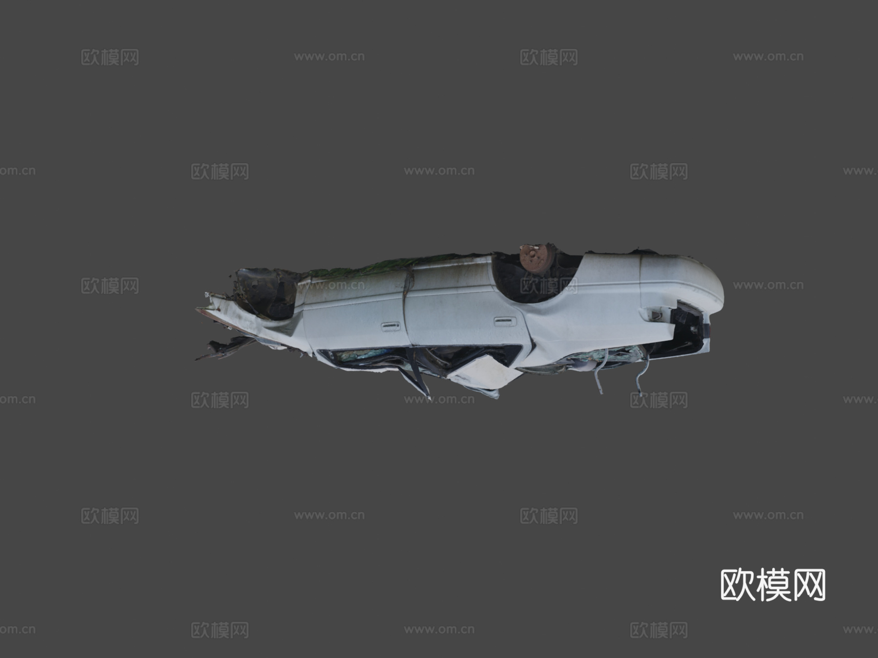 压碎汽车原始扫描su模型