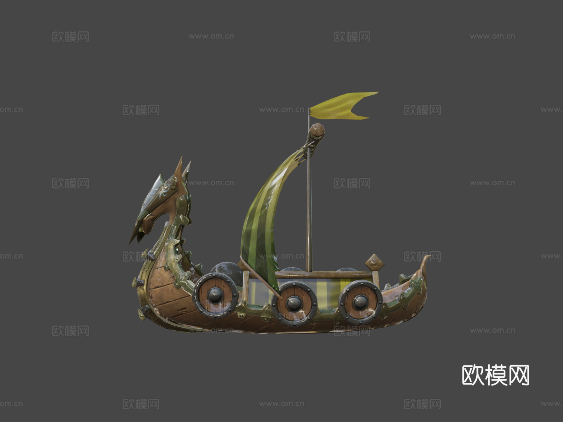 维京船装甲版su模型