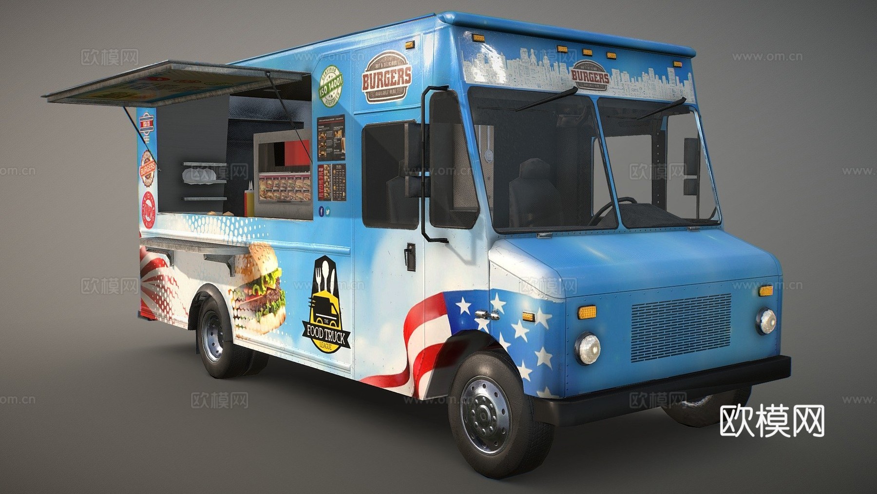 NASCAR 21点火福特E450食品步进车su模型