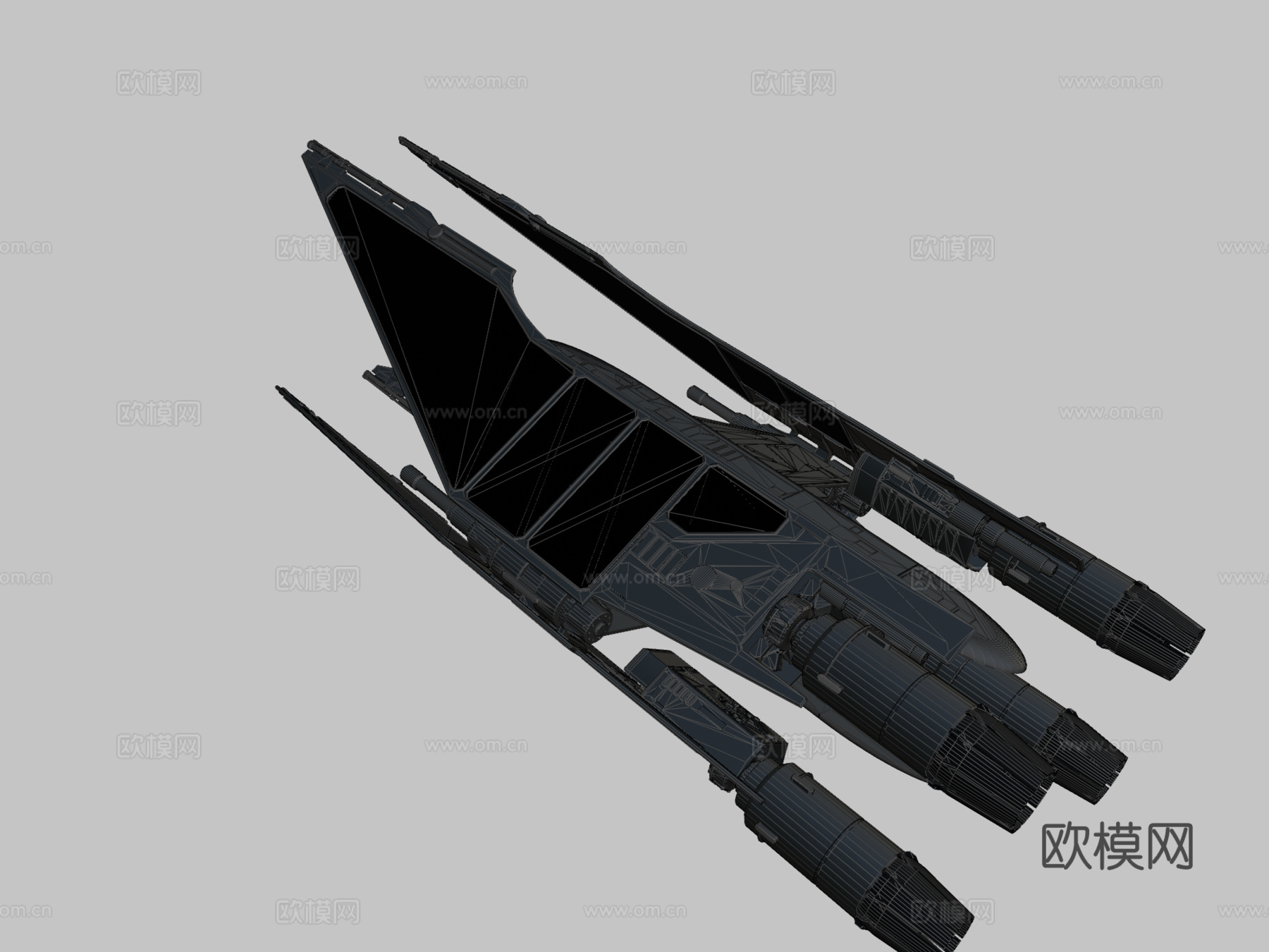 四台离子发动机战斗机su模型