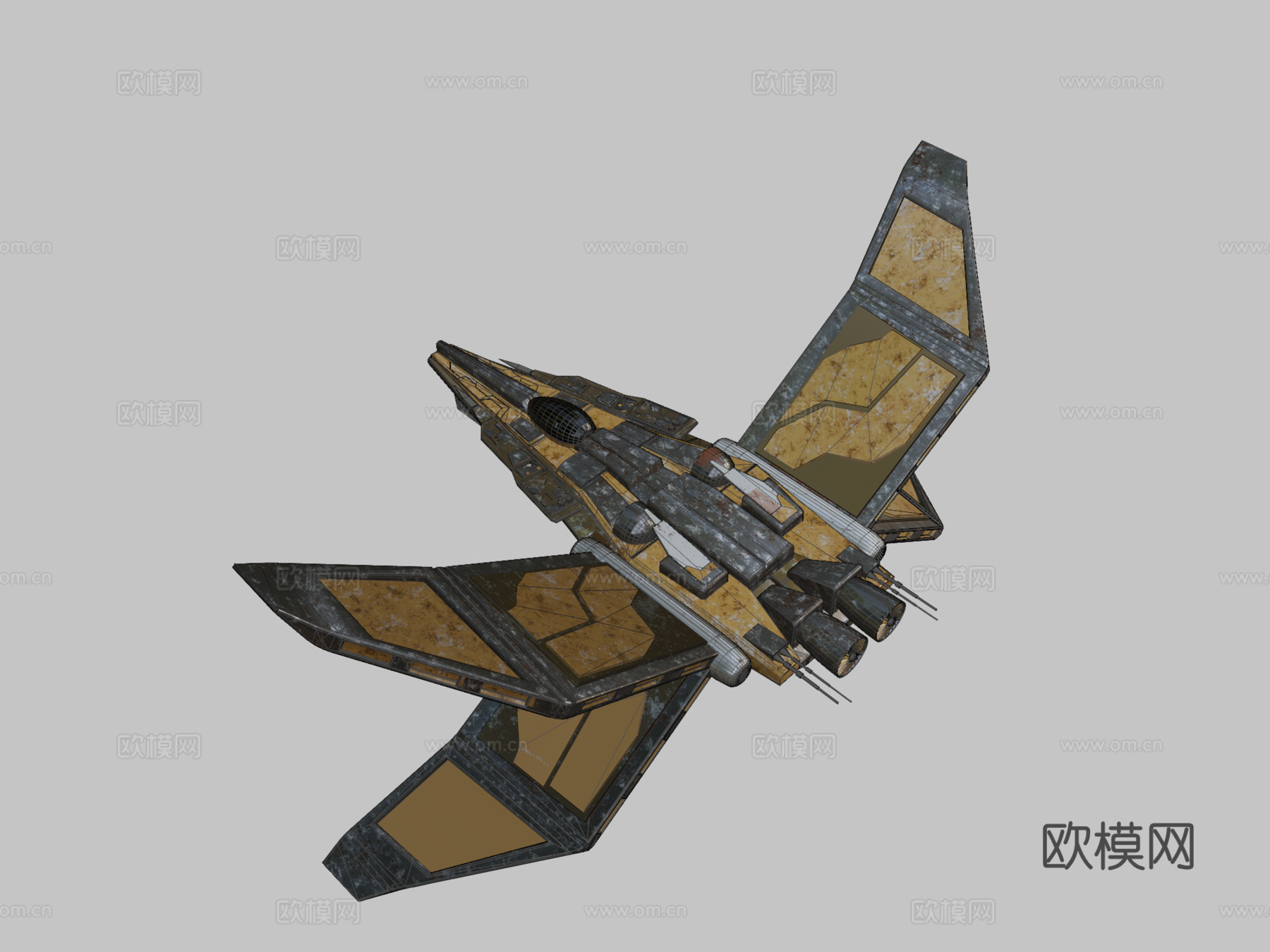 未来科幻太空船su模型