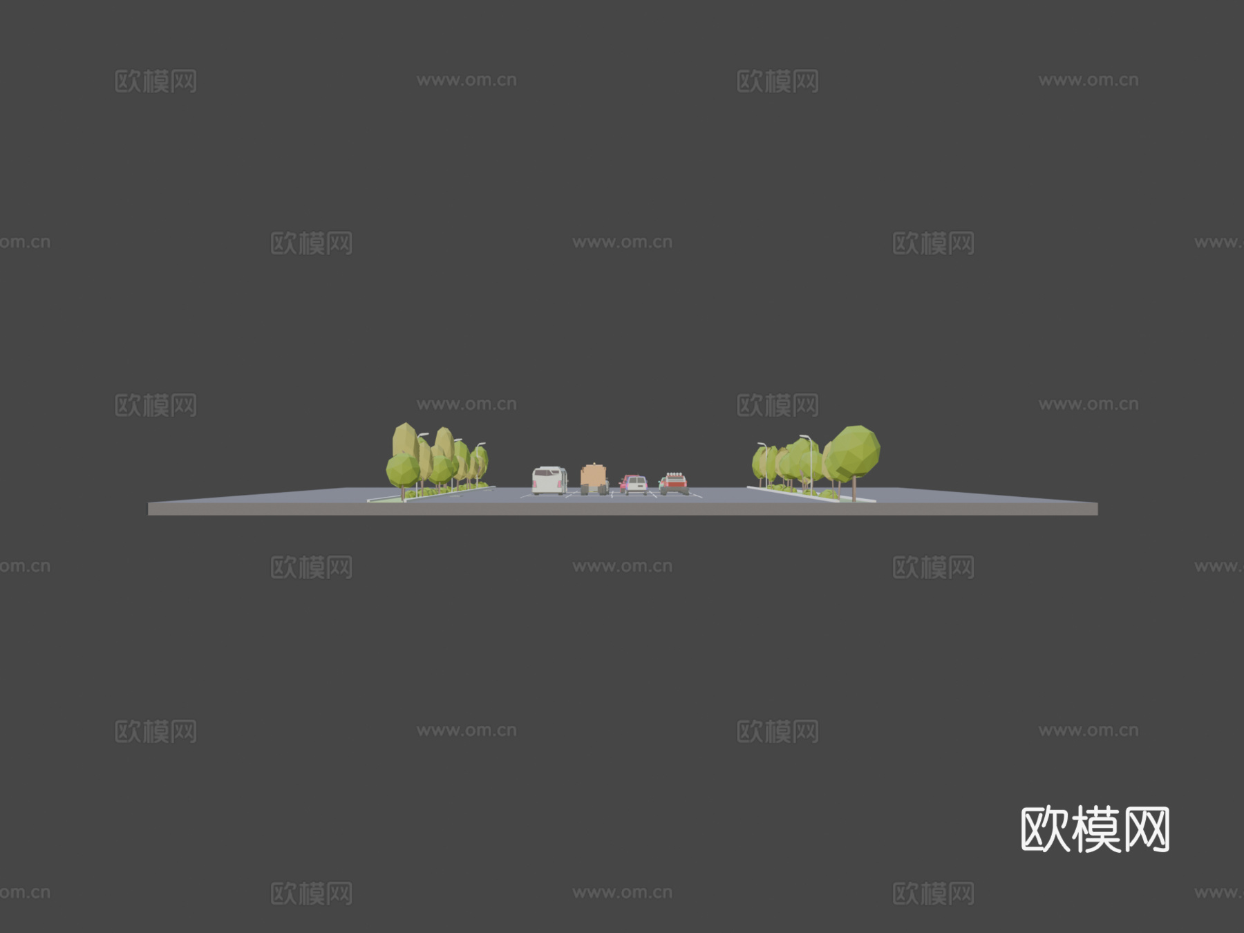 卡通低多边形城市汽车包su模型