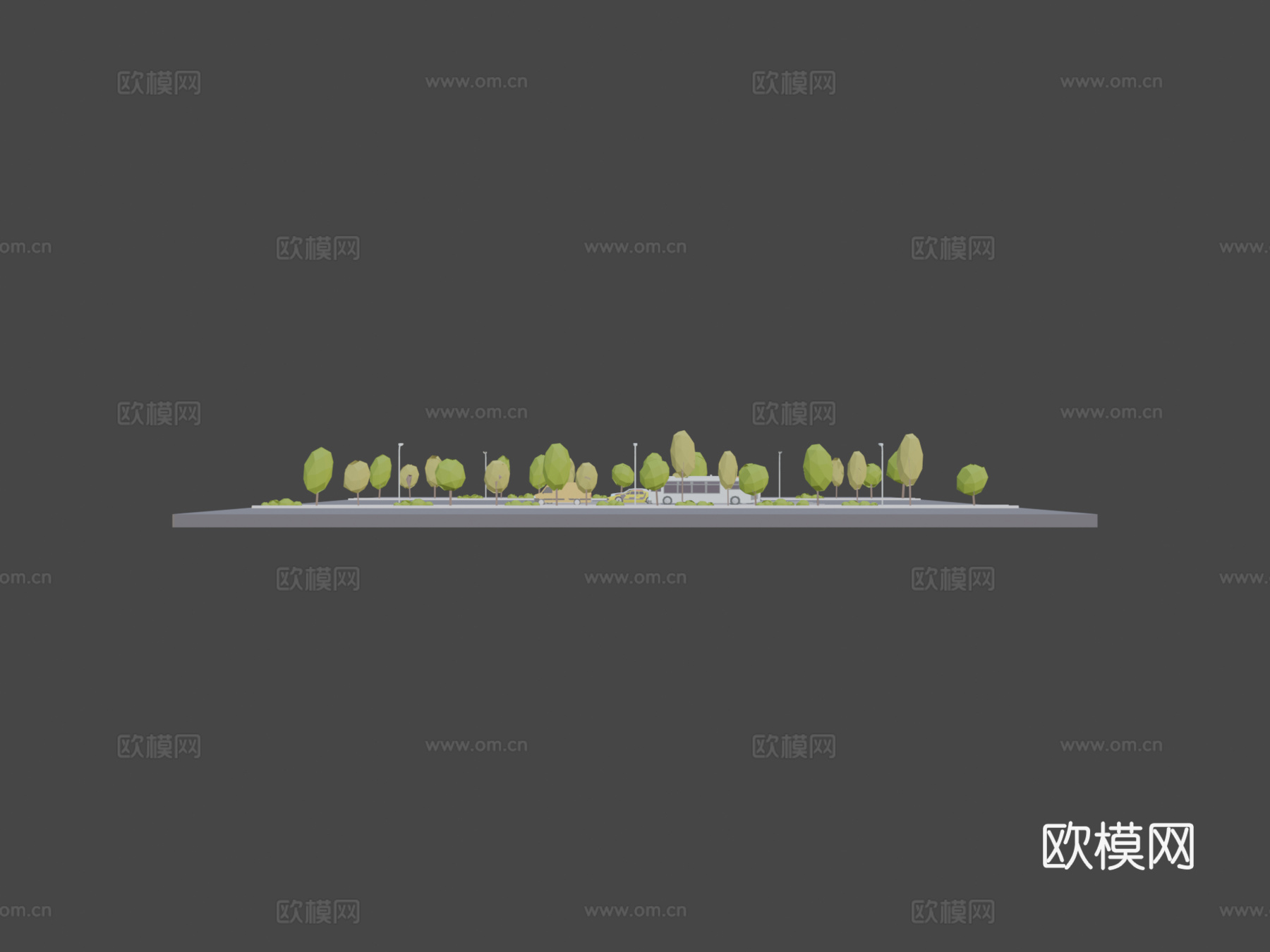 卡通低多边形城市汽车包su模型