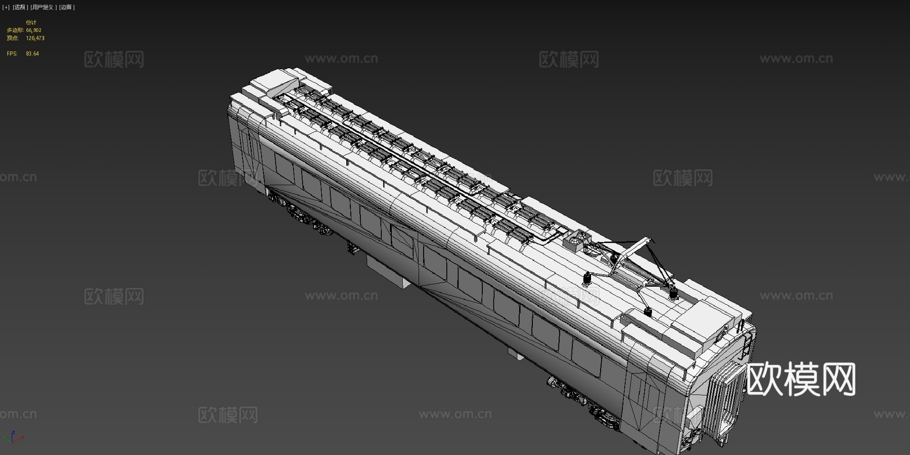俄罗斯铁路客运车厢su模型