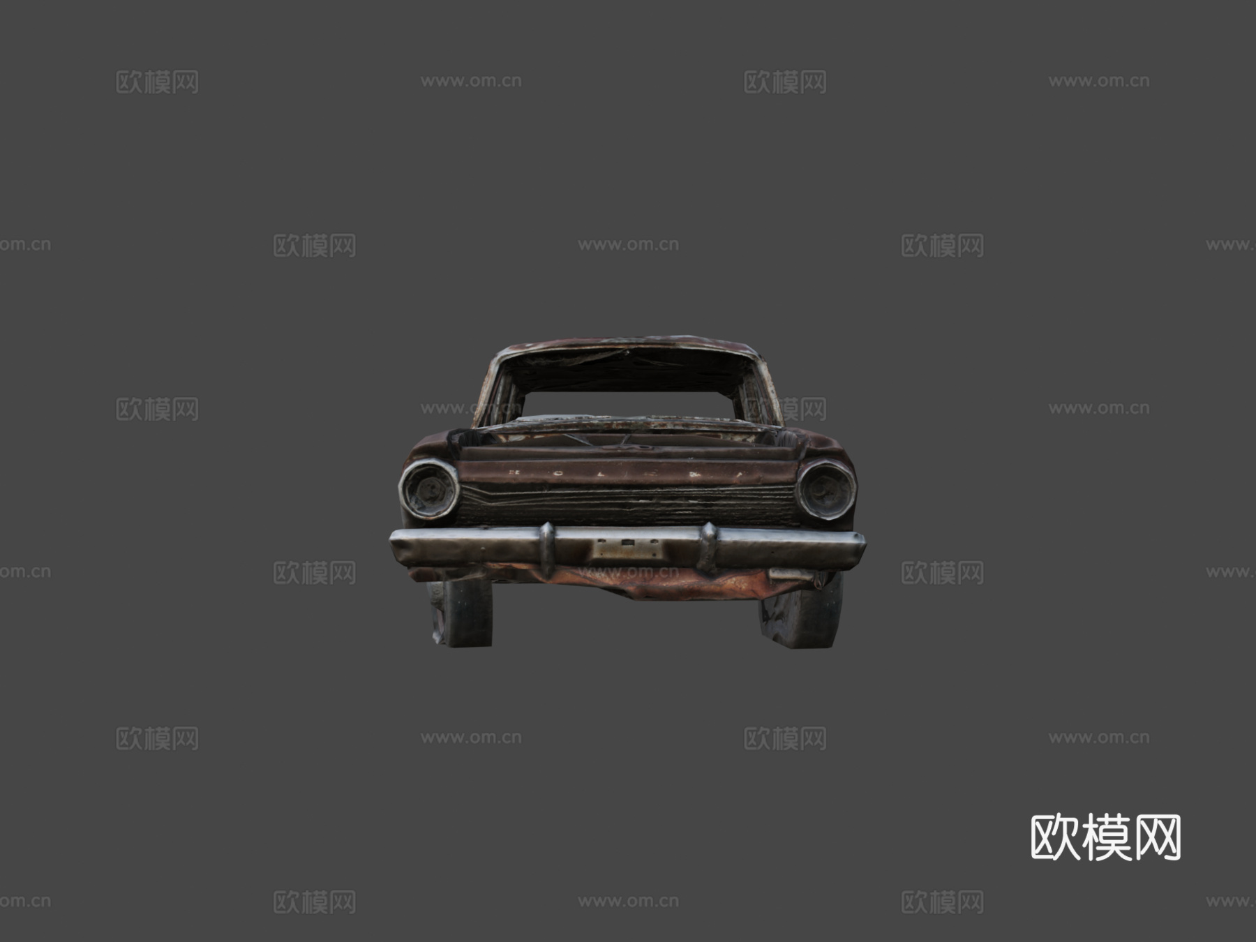 废弃轿车游戏就绪来自扫描su模型