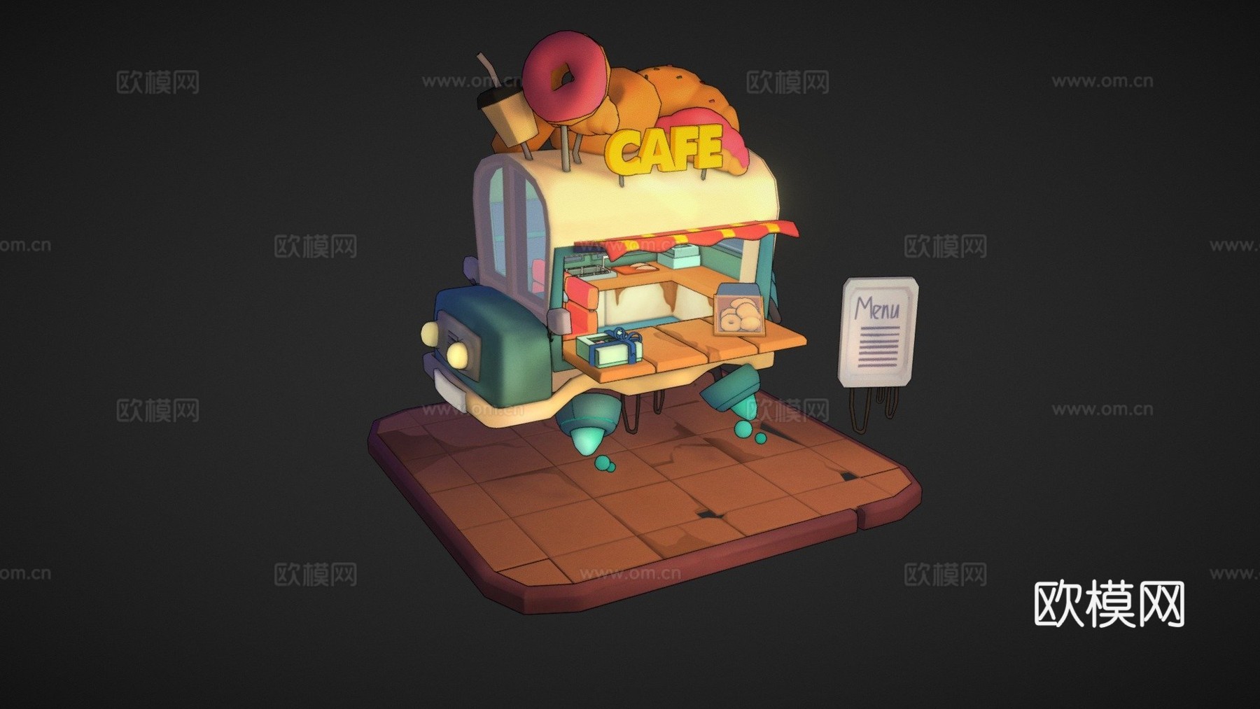 未来食品卡车su模型