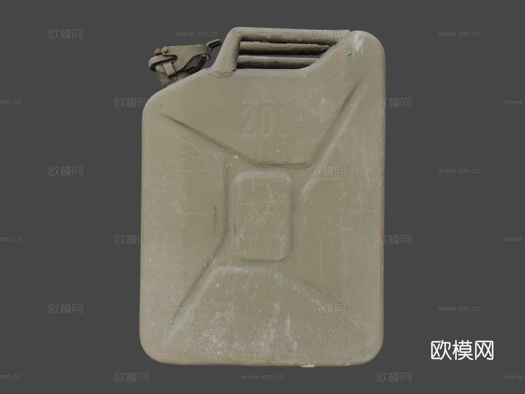 旧绿色金属柴油罐su模型