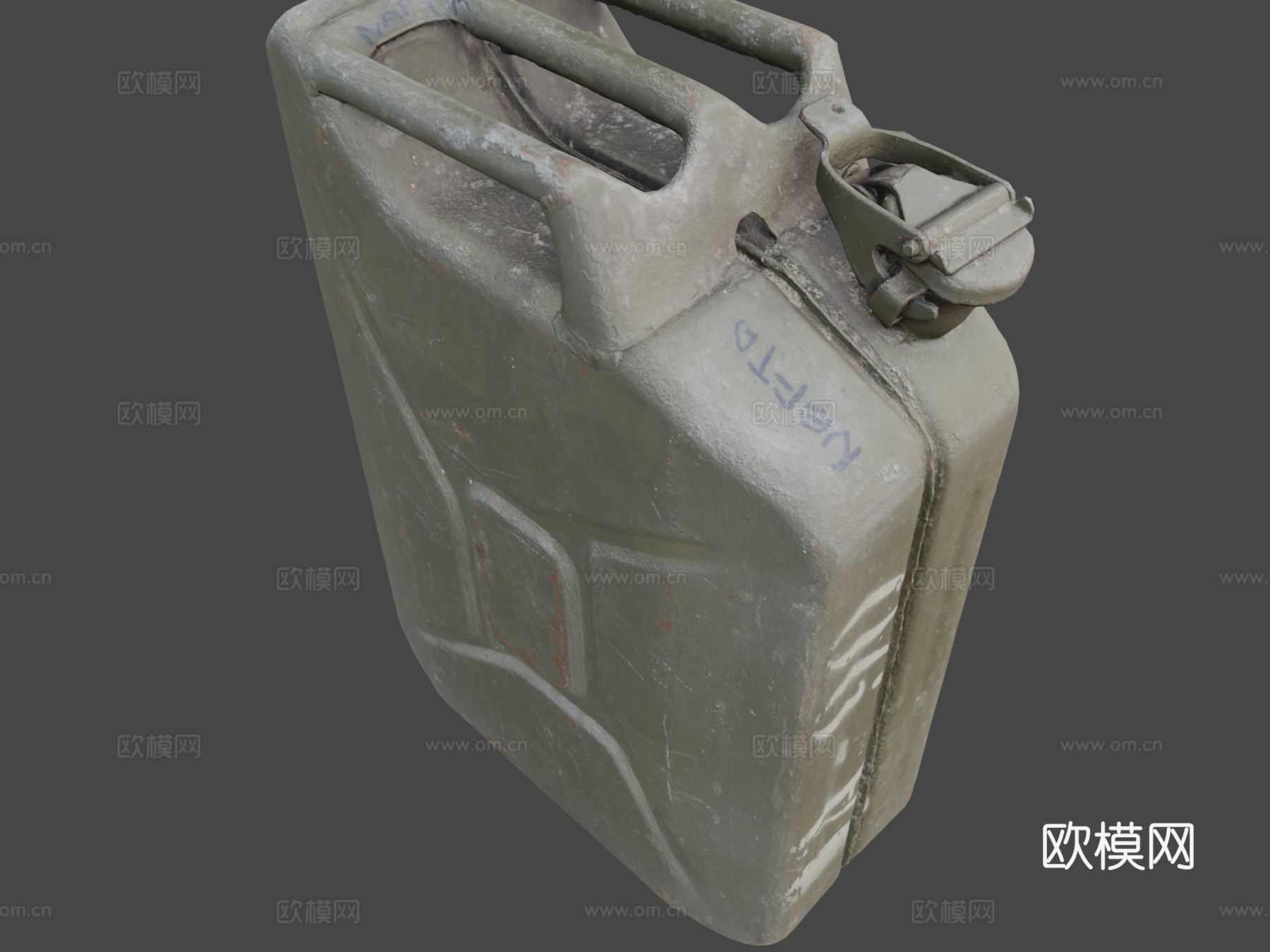 旧绿色金属柴油罐su模型