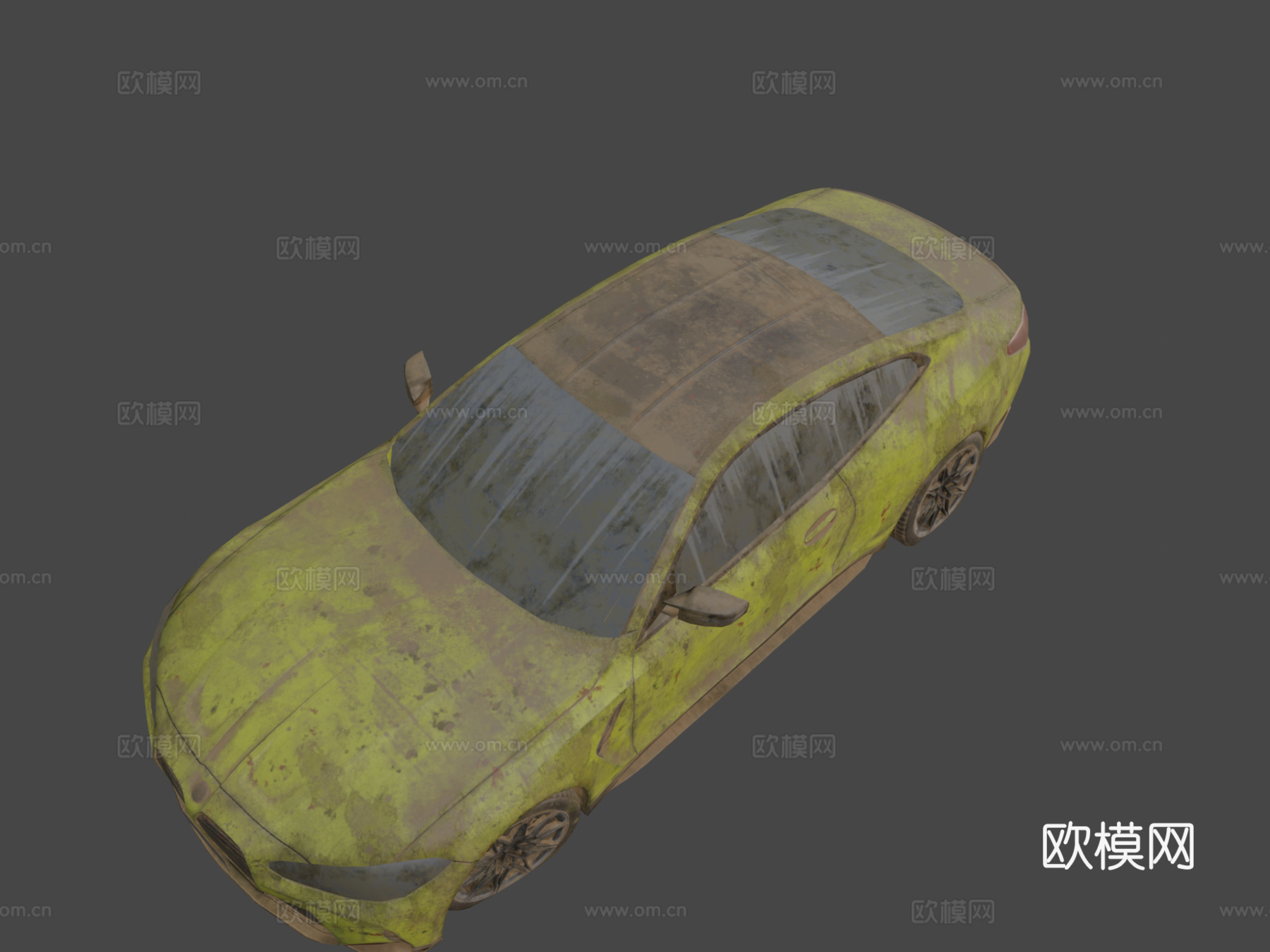 废弃汽车宝马M4双门轿跑su模型